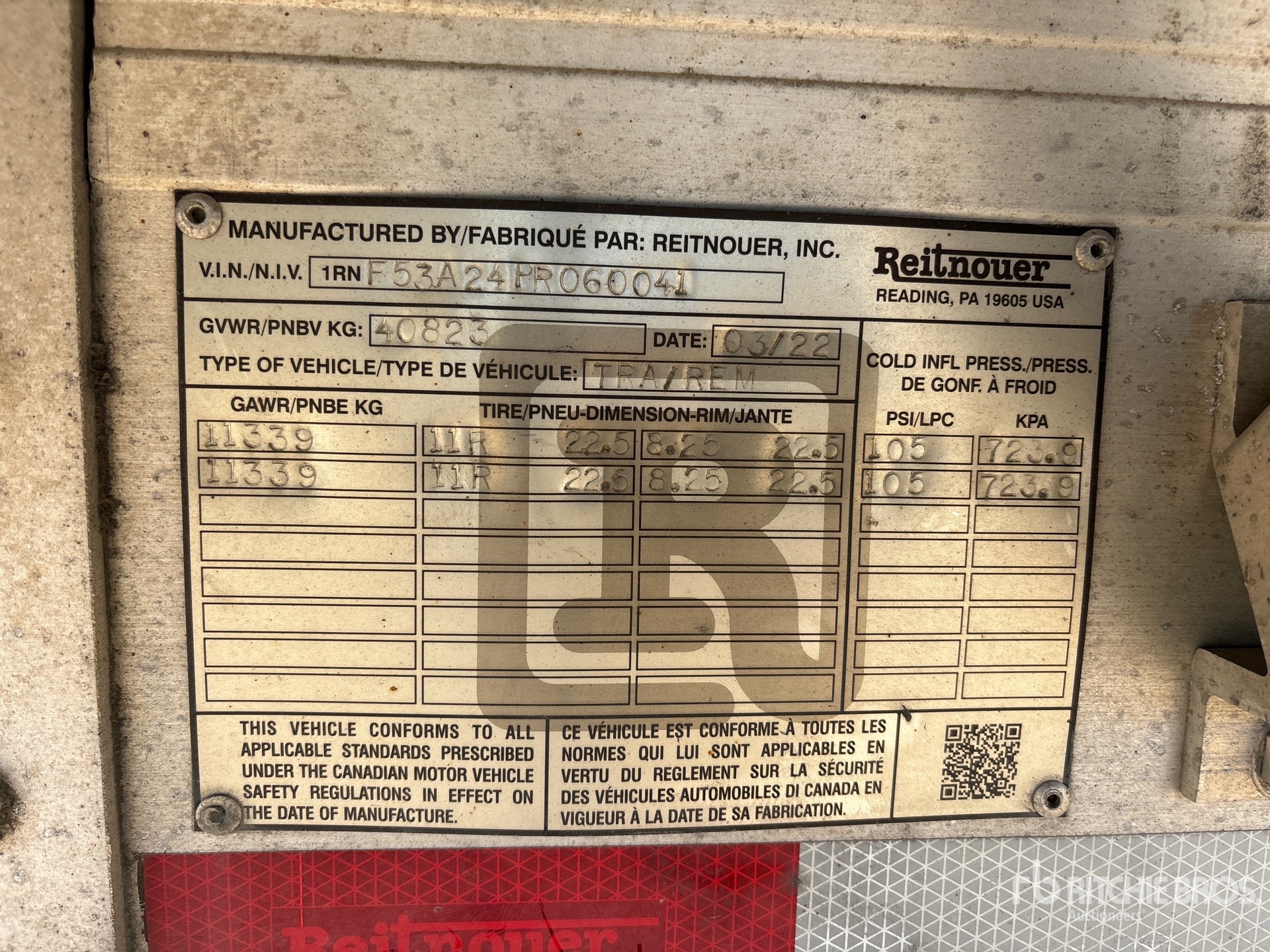 General Appearance with Serial Number / VIN