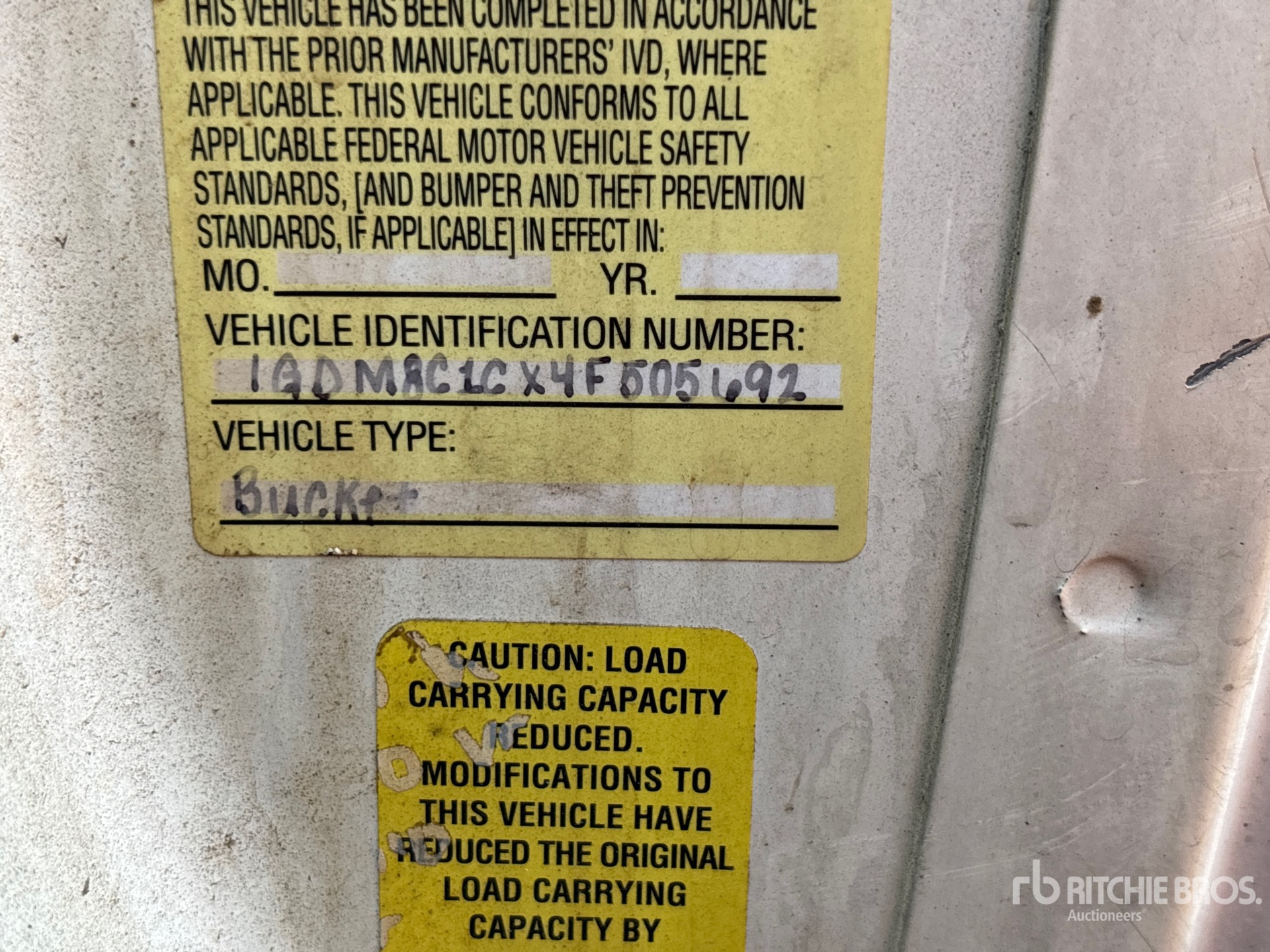 General Appearance with Serial Number / VIN