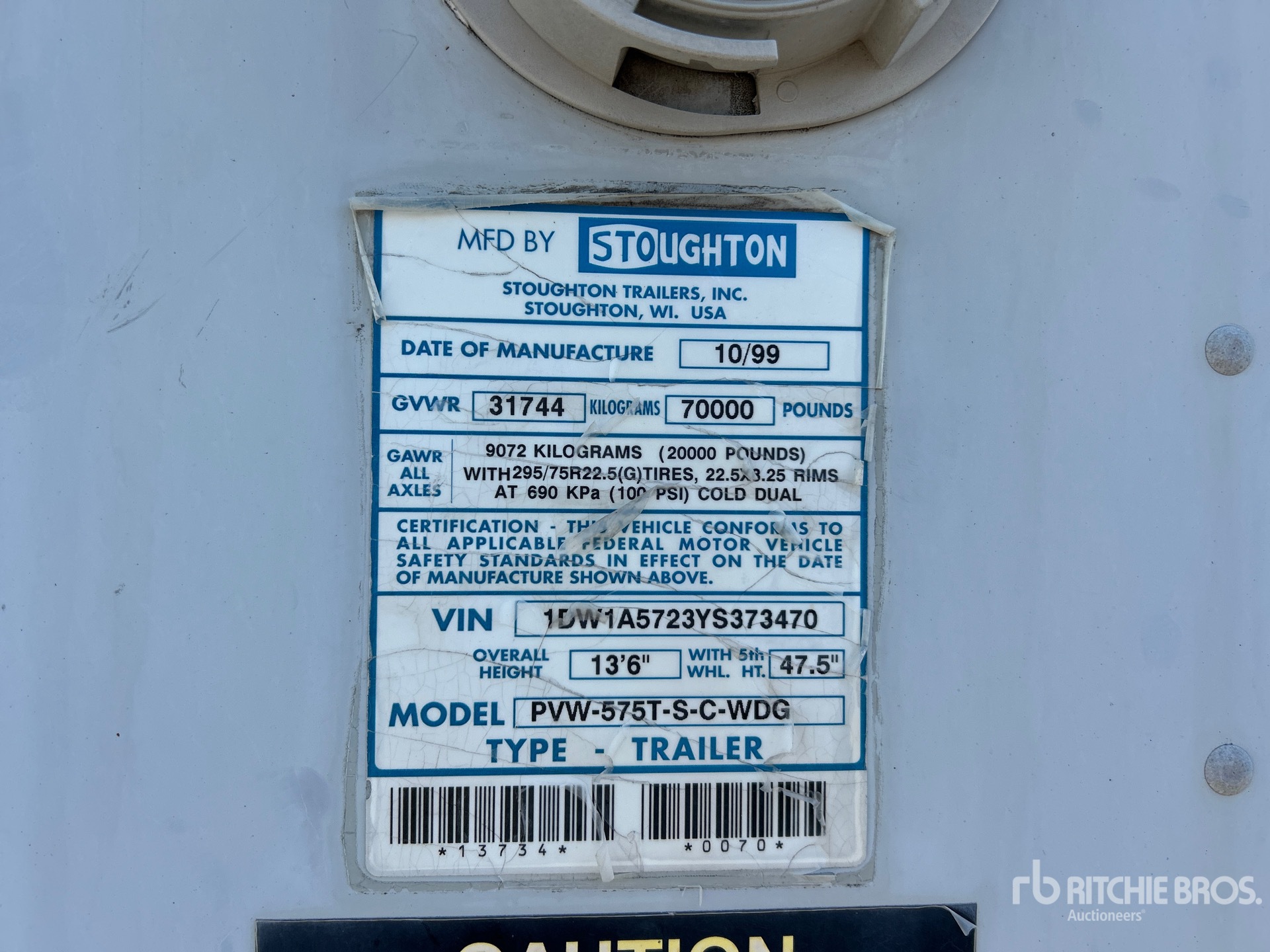General Appearance with Serial Number / VIN