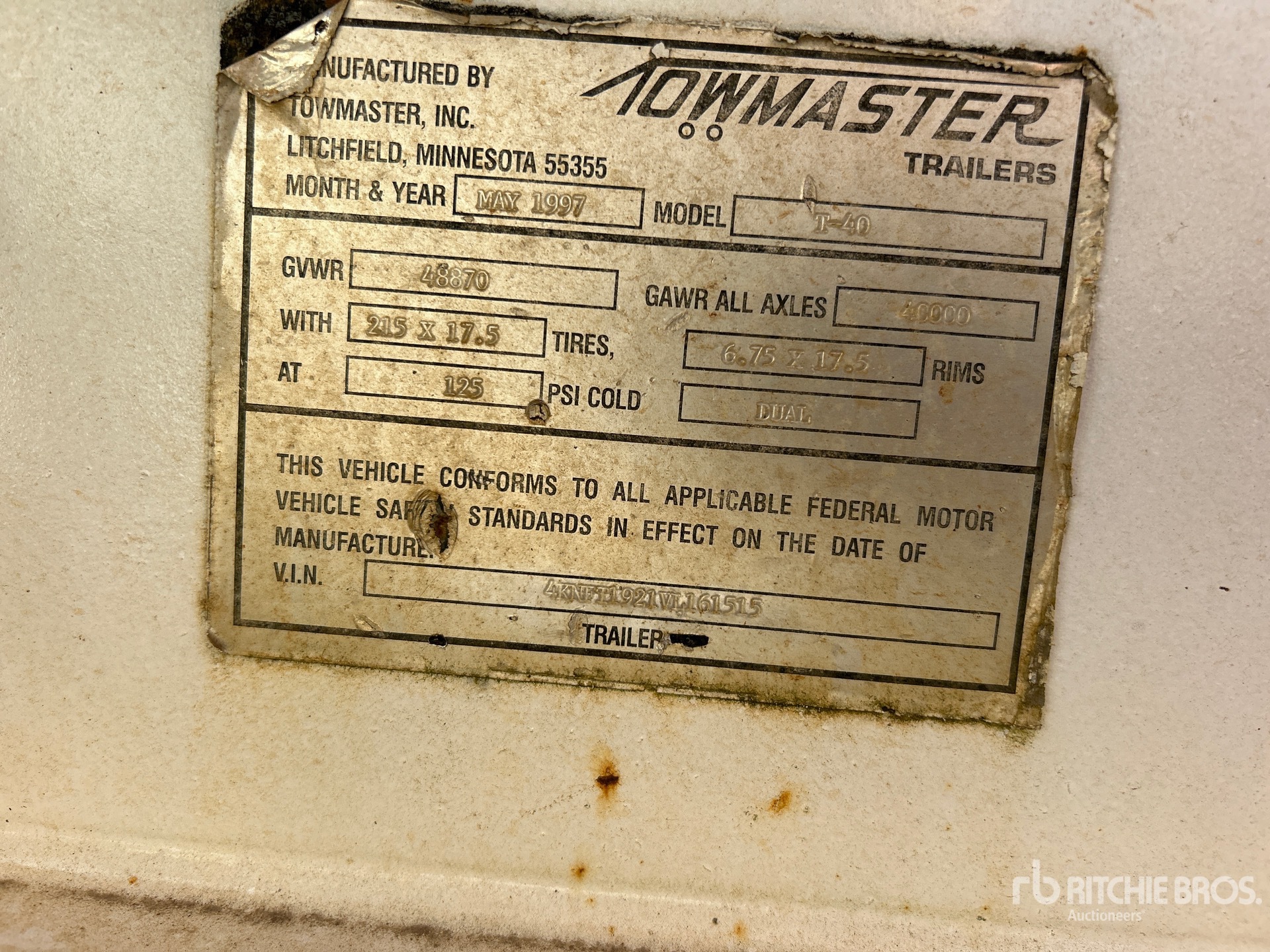 General Appearance with Serial Number / VIN