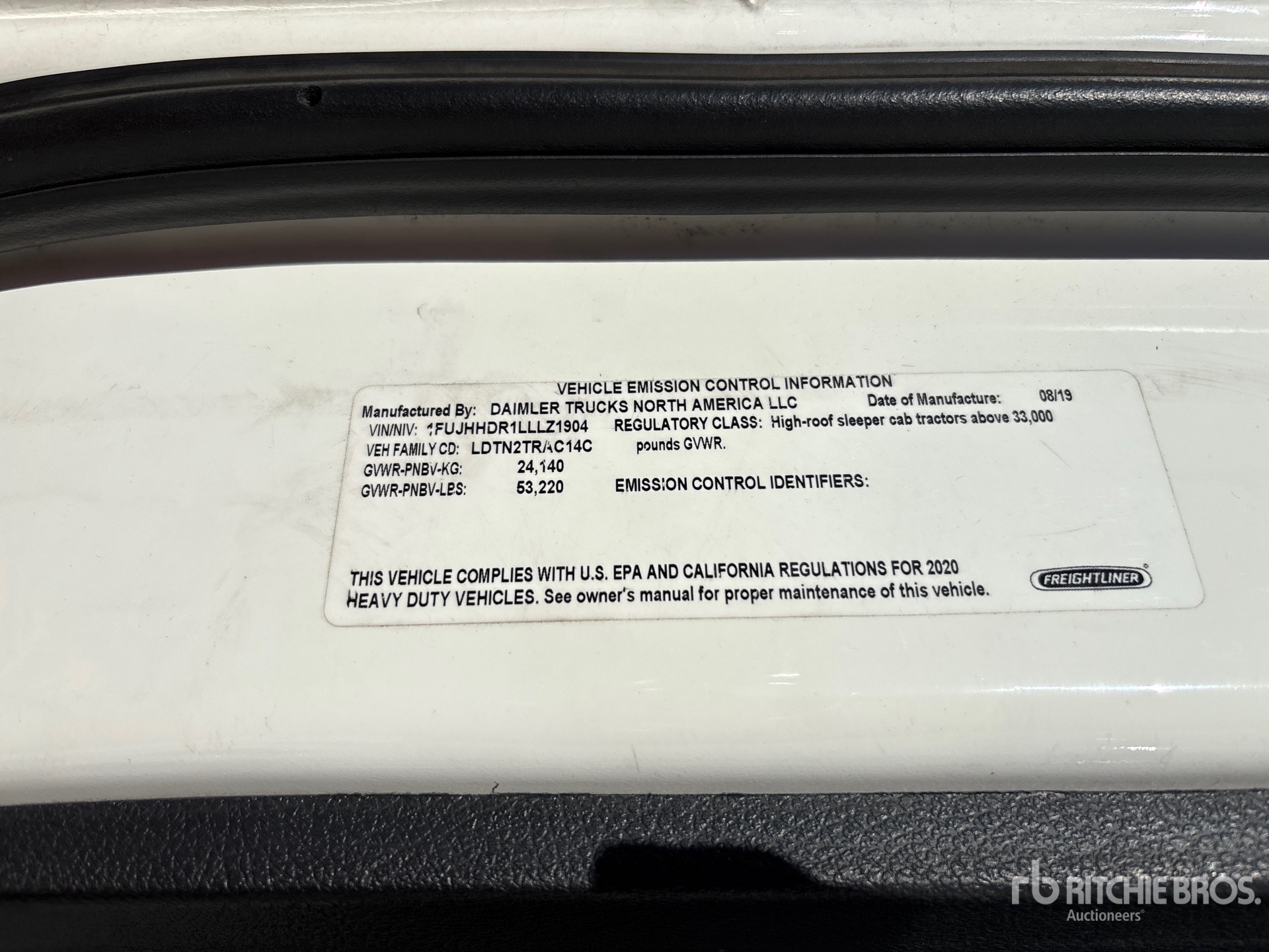 General Appearance with Serial Number / VIN