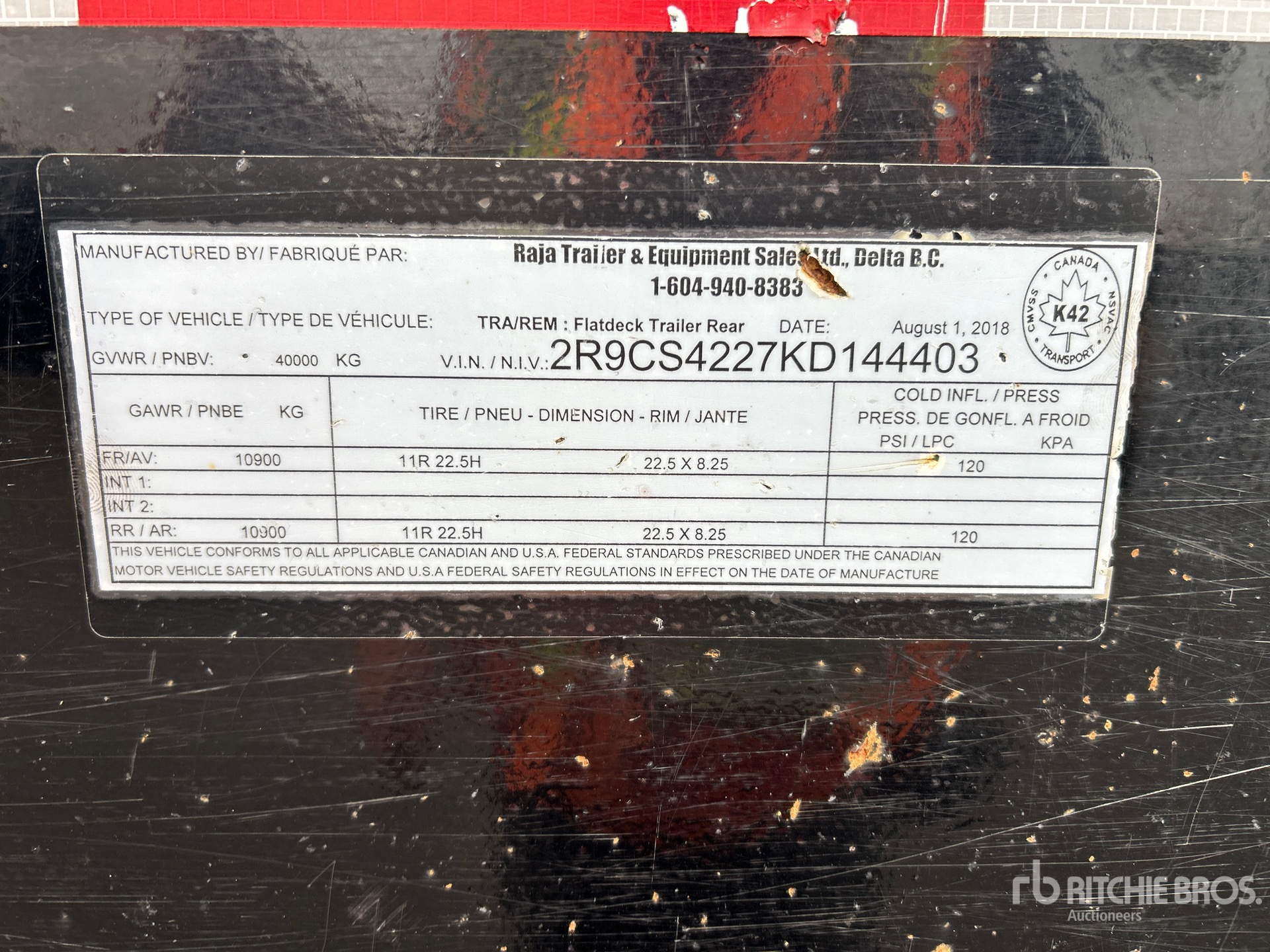 General Appearance with Serial Number / VIN