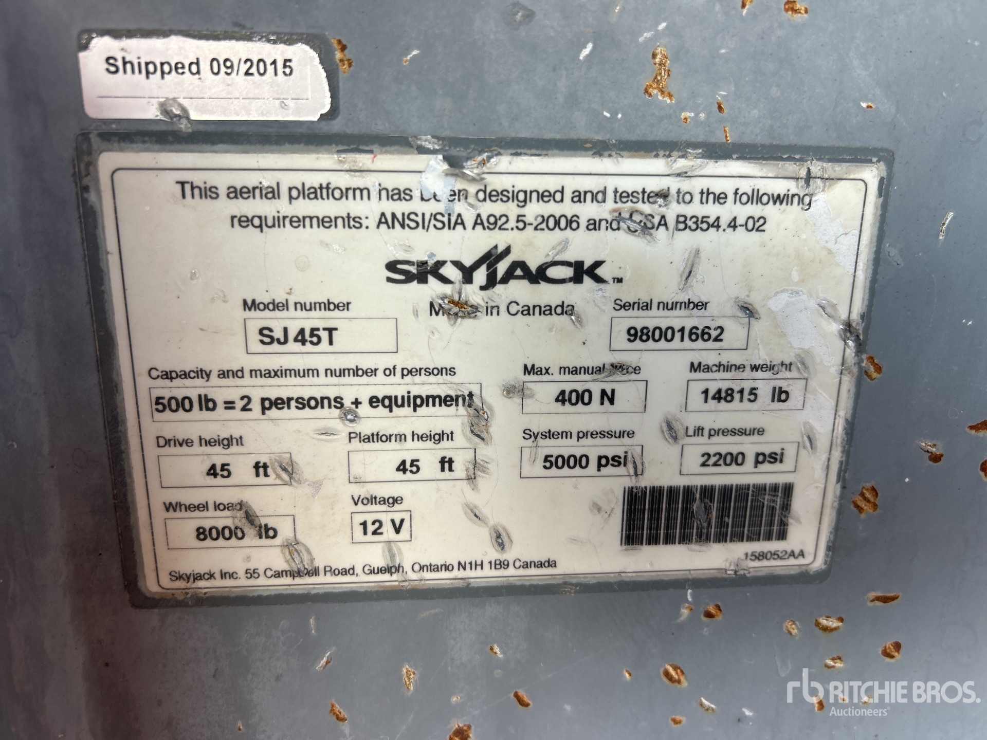 General Appearance with Serial Number / VIN