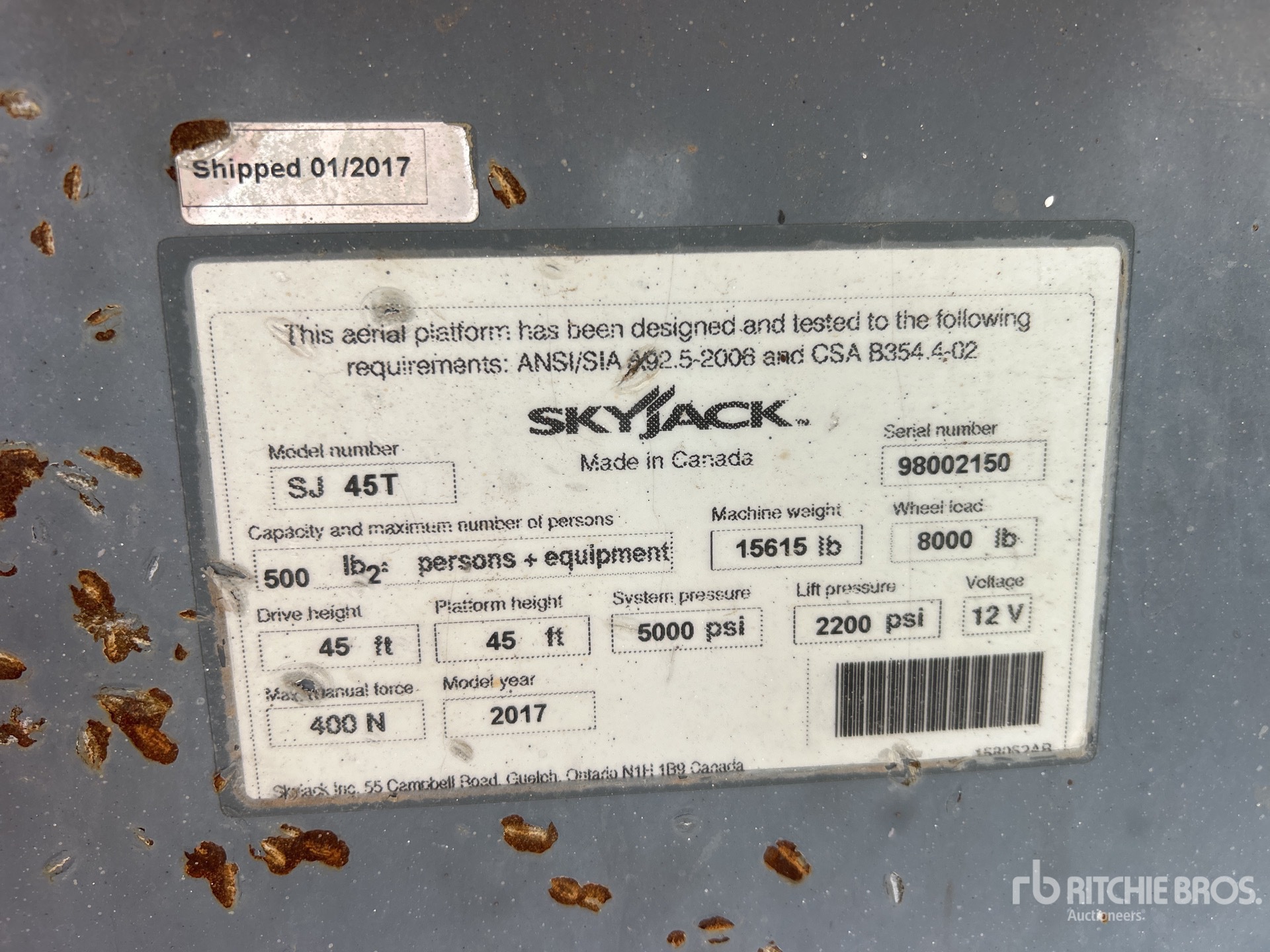 General Appearance with Serial Number / VIN