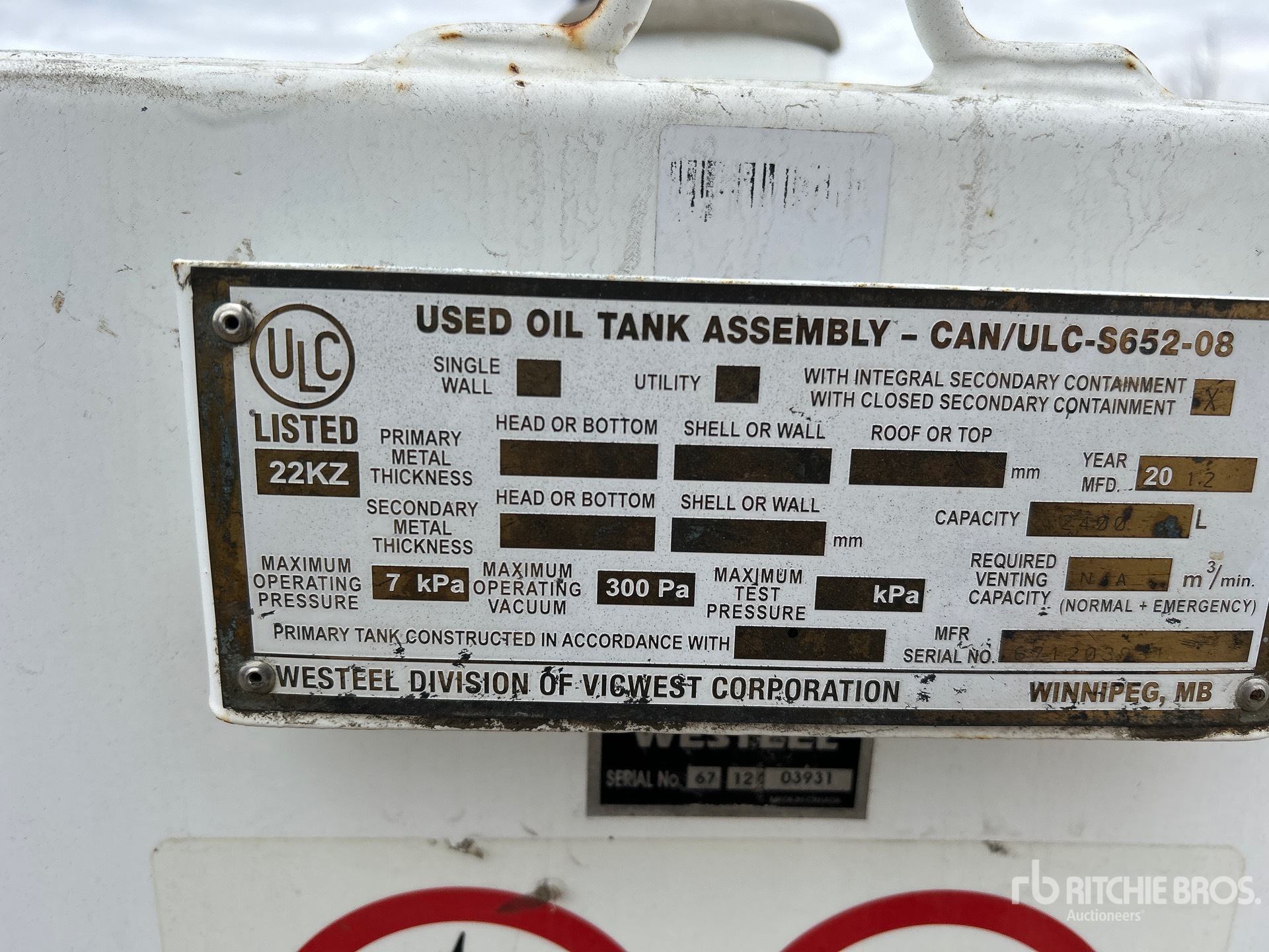 General Appearance with Serial Number / VIN