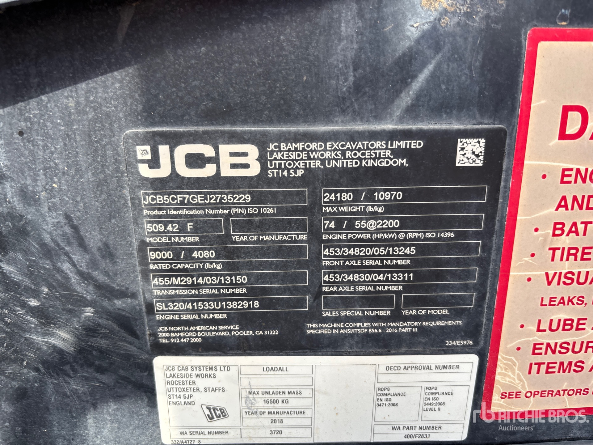 General Appearance with Serial Number / VIN