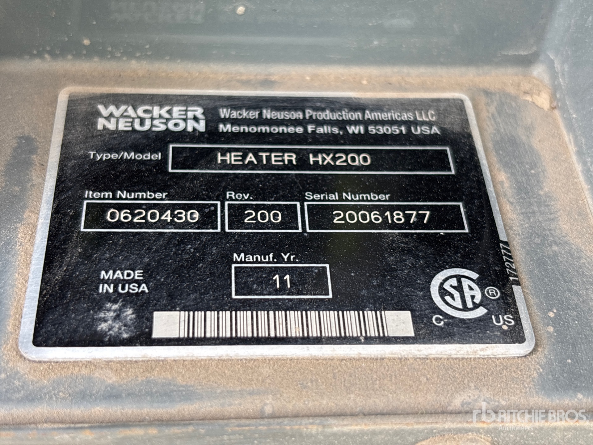 General Appearance with Serial Number / VIN