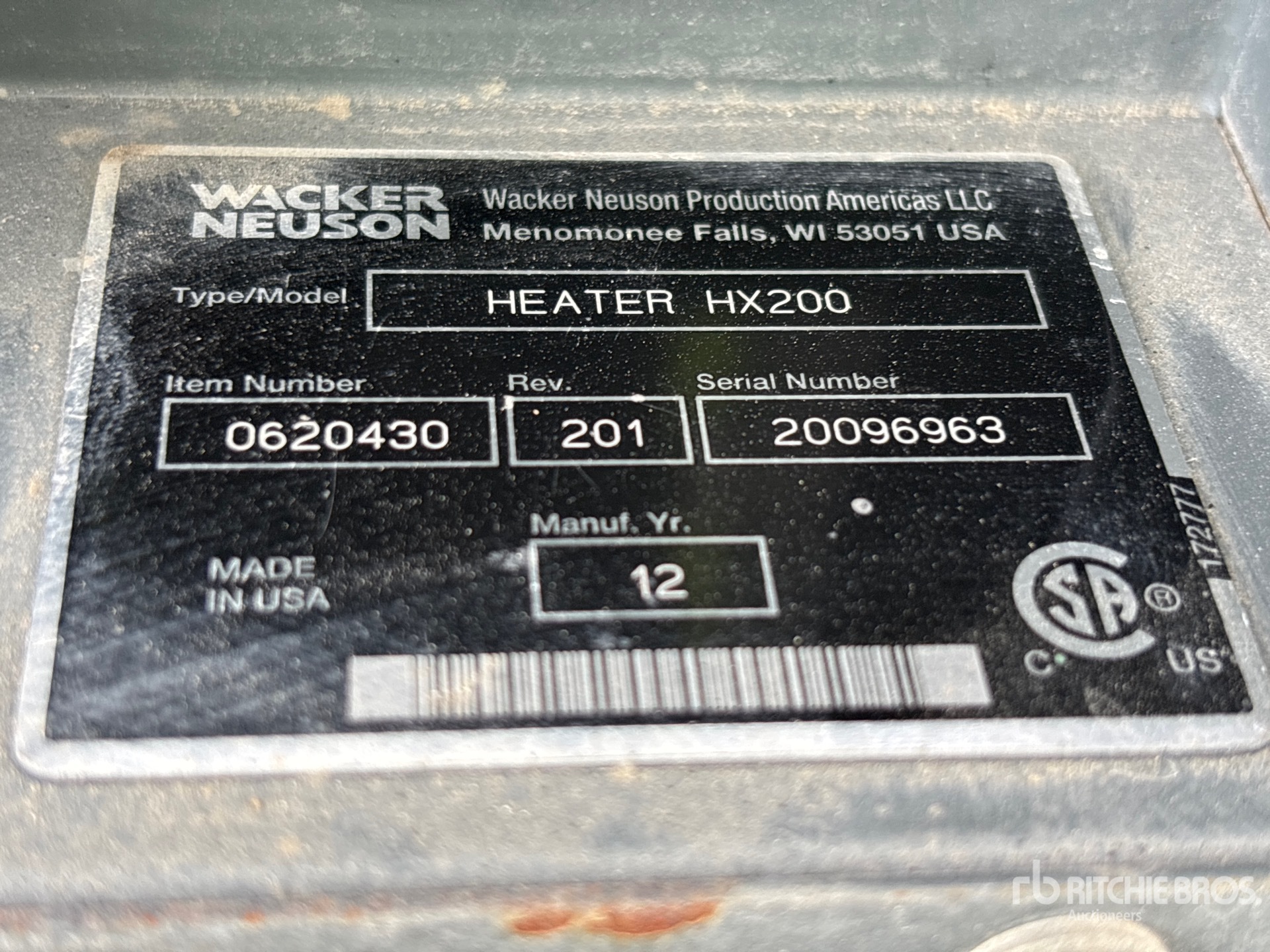 General Appearance with Serial Number / VIN