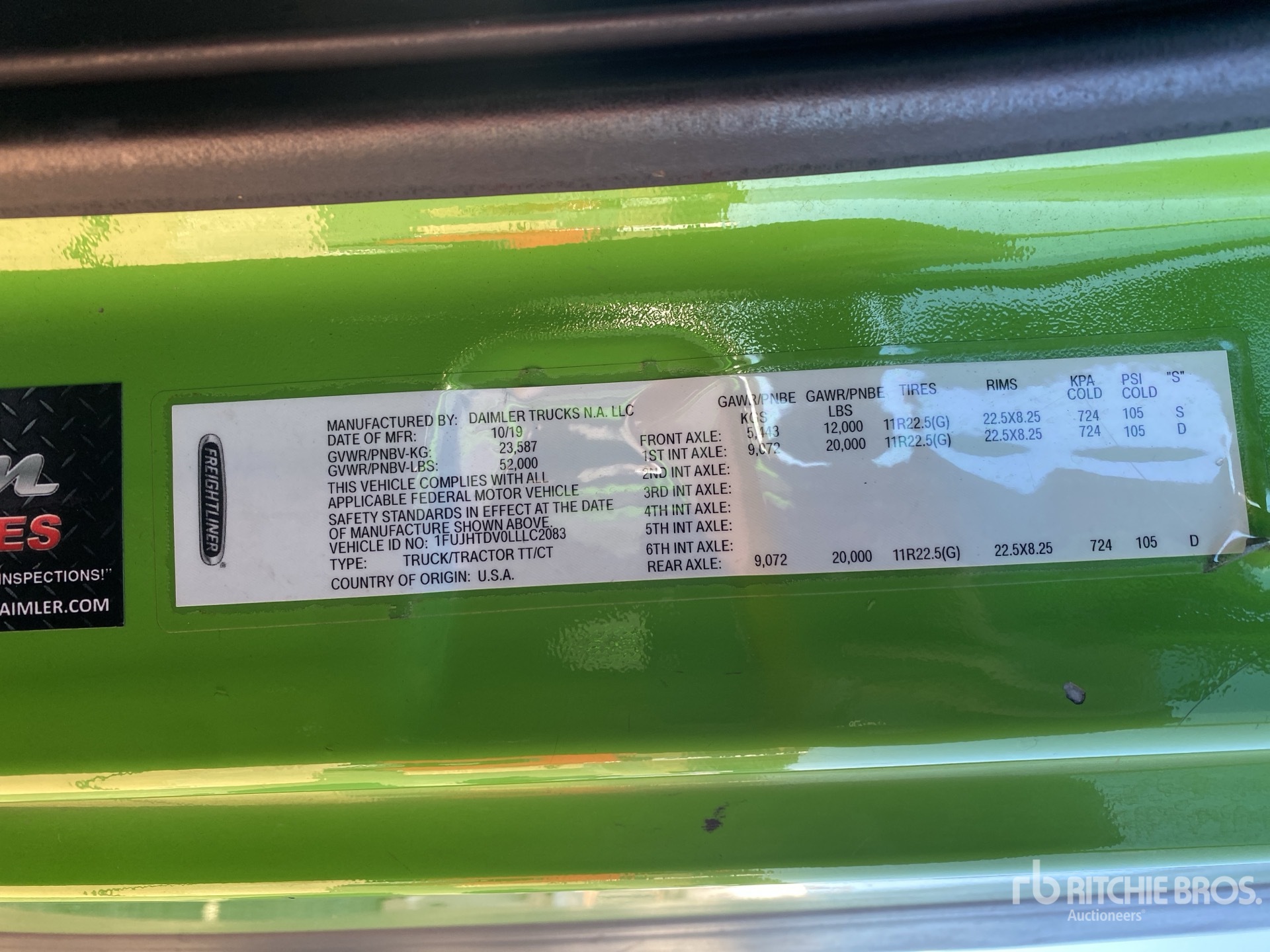 General Appearance with Serial Number / VIN