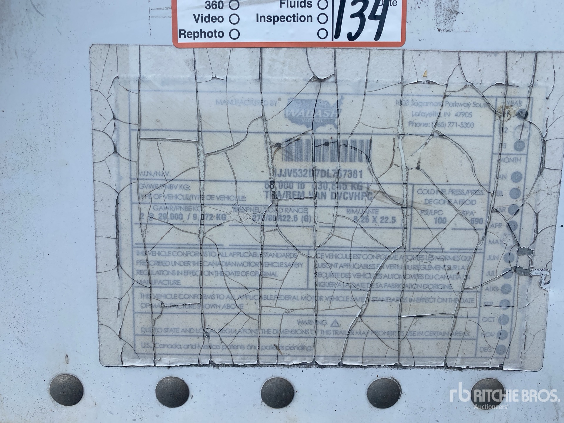 General Appearance with Serial Number / VIN