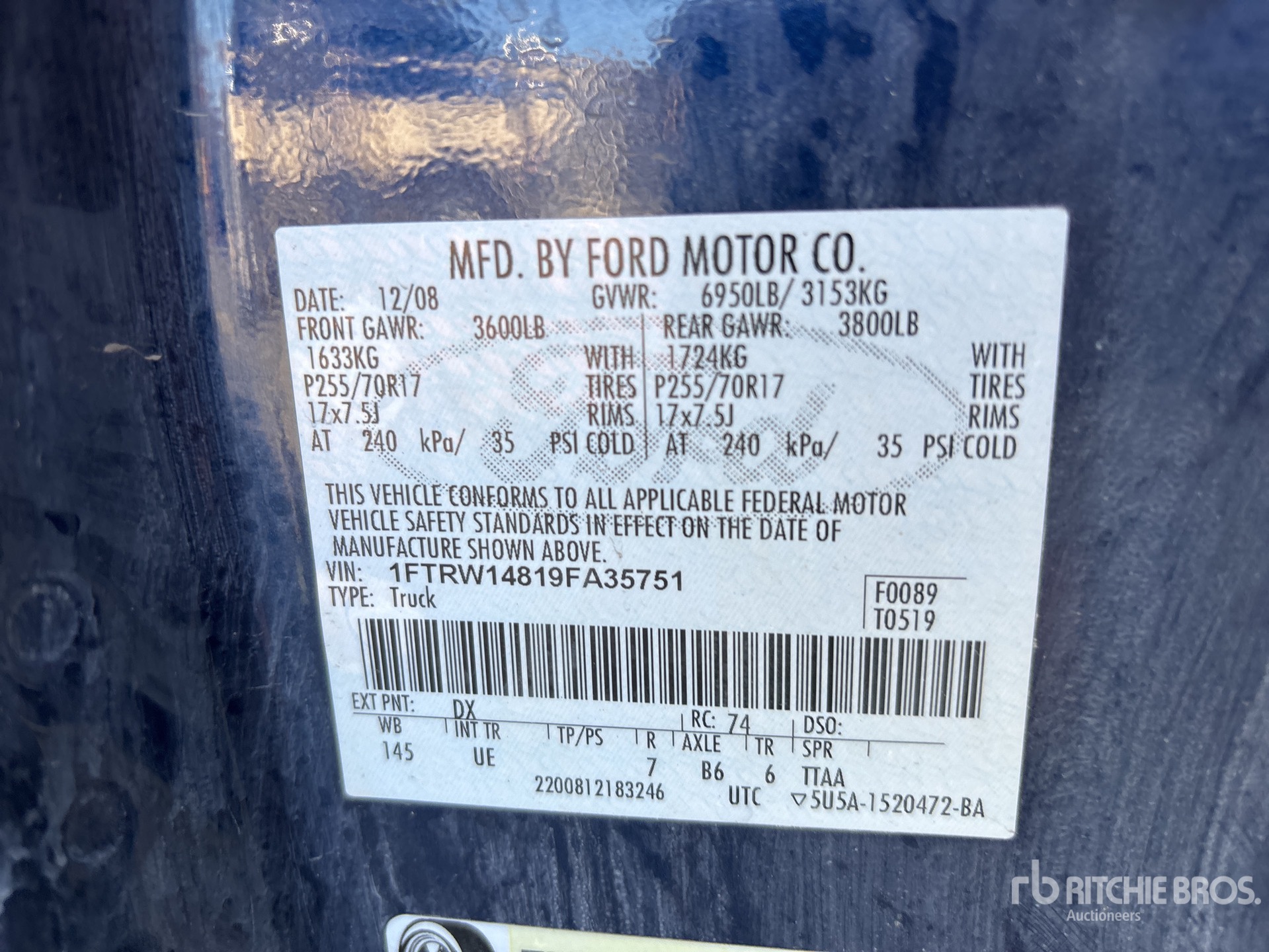 General Appearance with Serial Number / VIN