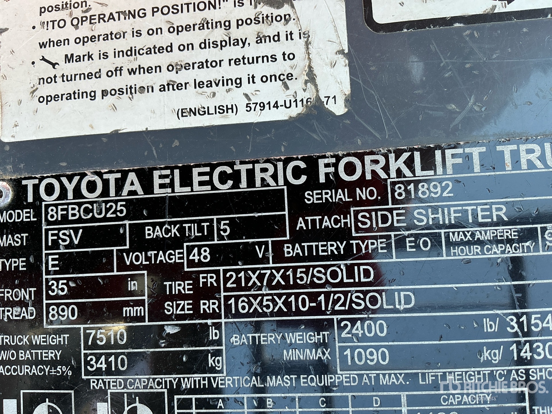 General Appearance with N.º de serie/VIN