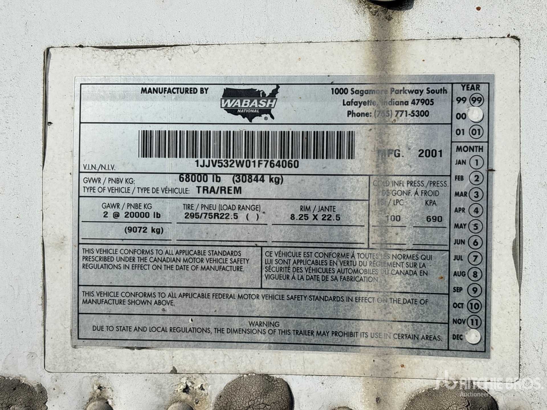General Appearance with Serial Number / VIN