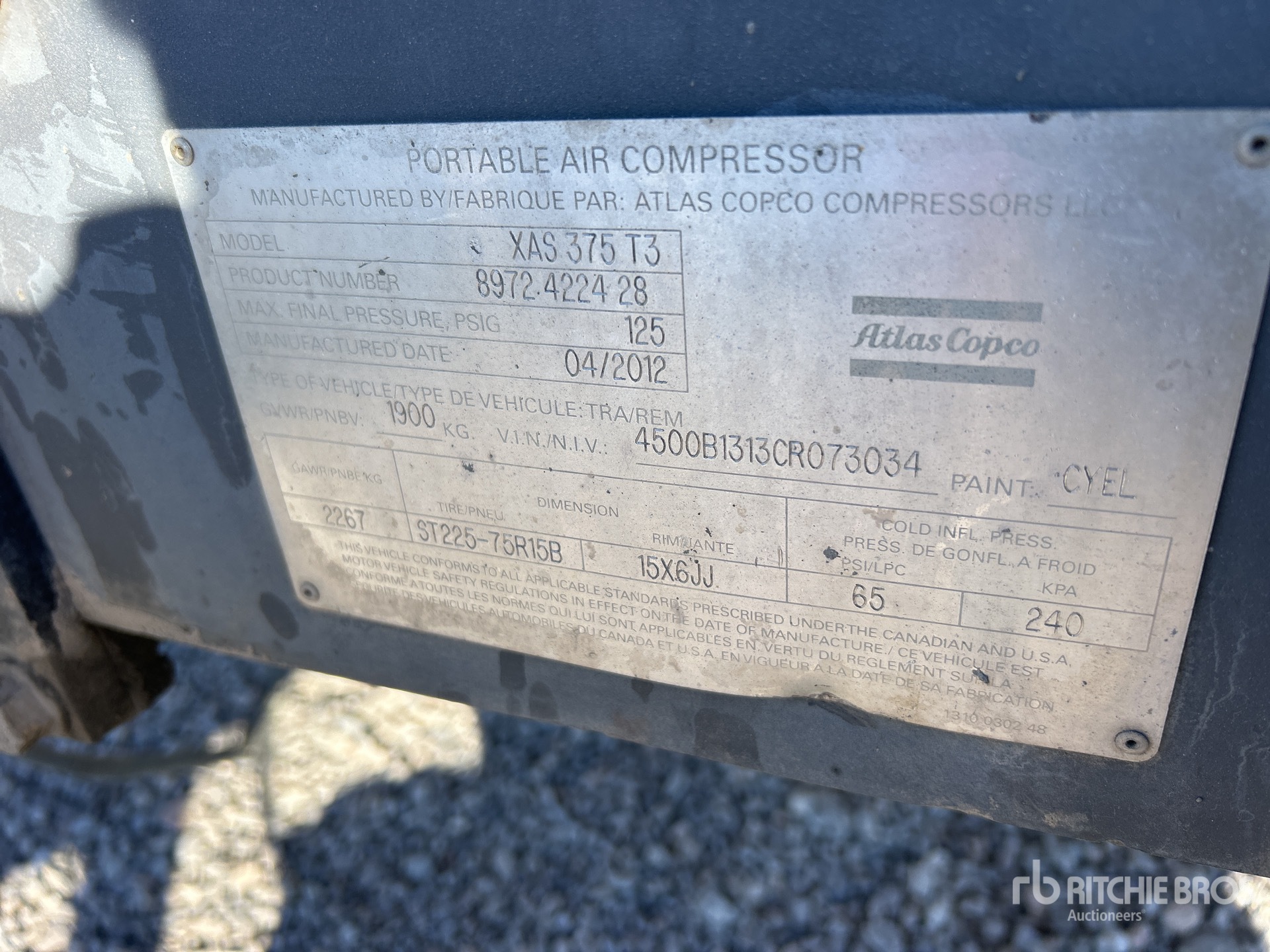 General Appearance with Serial Number / VIN