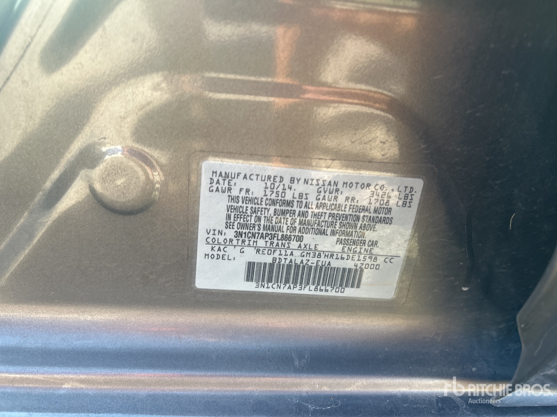 General Appearance with Serial Number / VIN