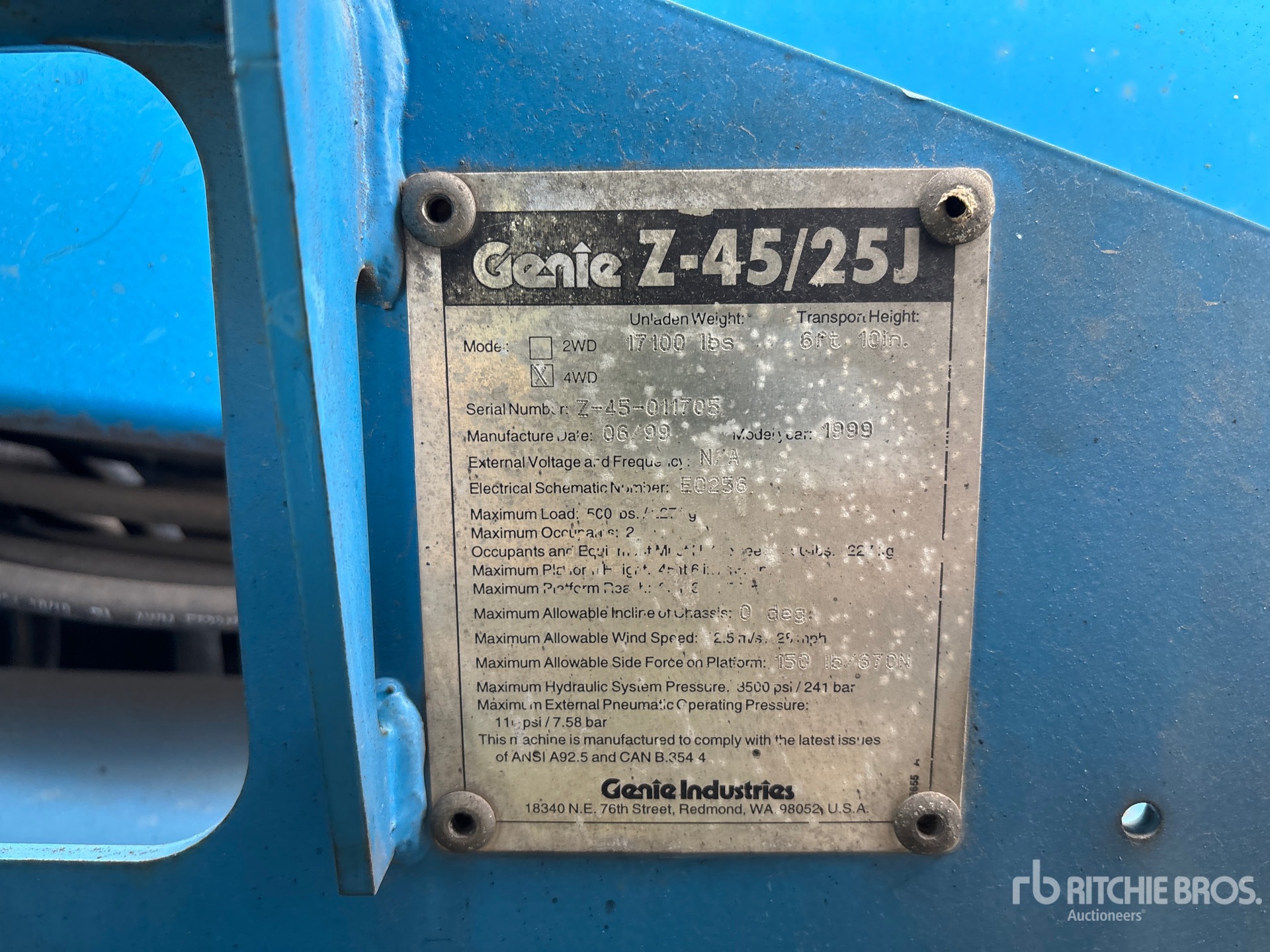 General Appearance with Serial Number / VIN
