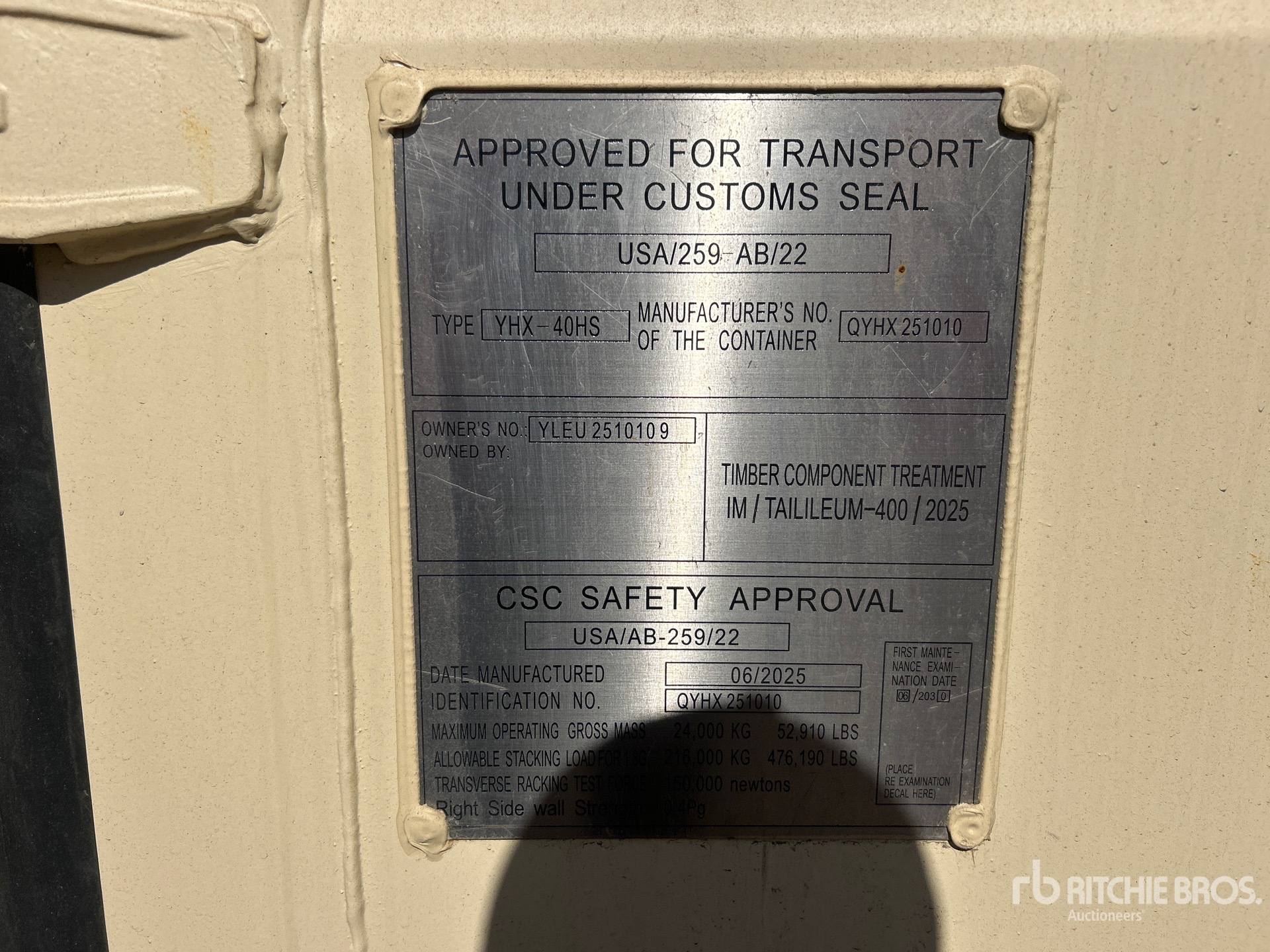 General Appearance with Serial Number / VIN