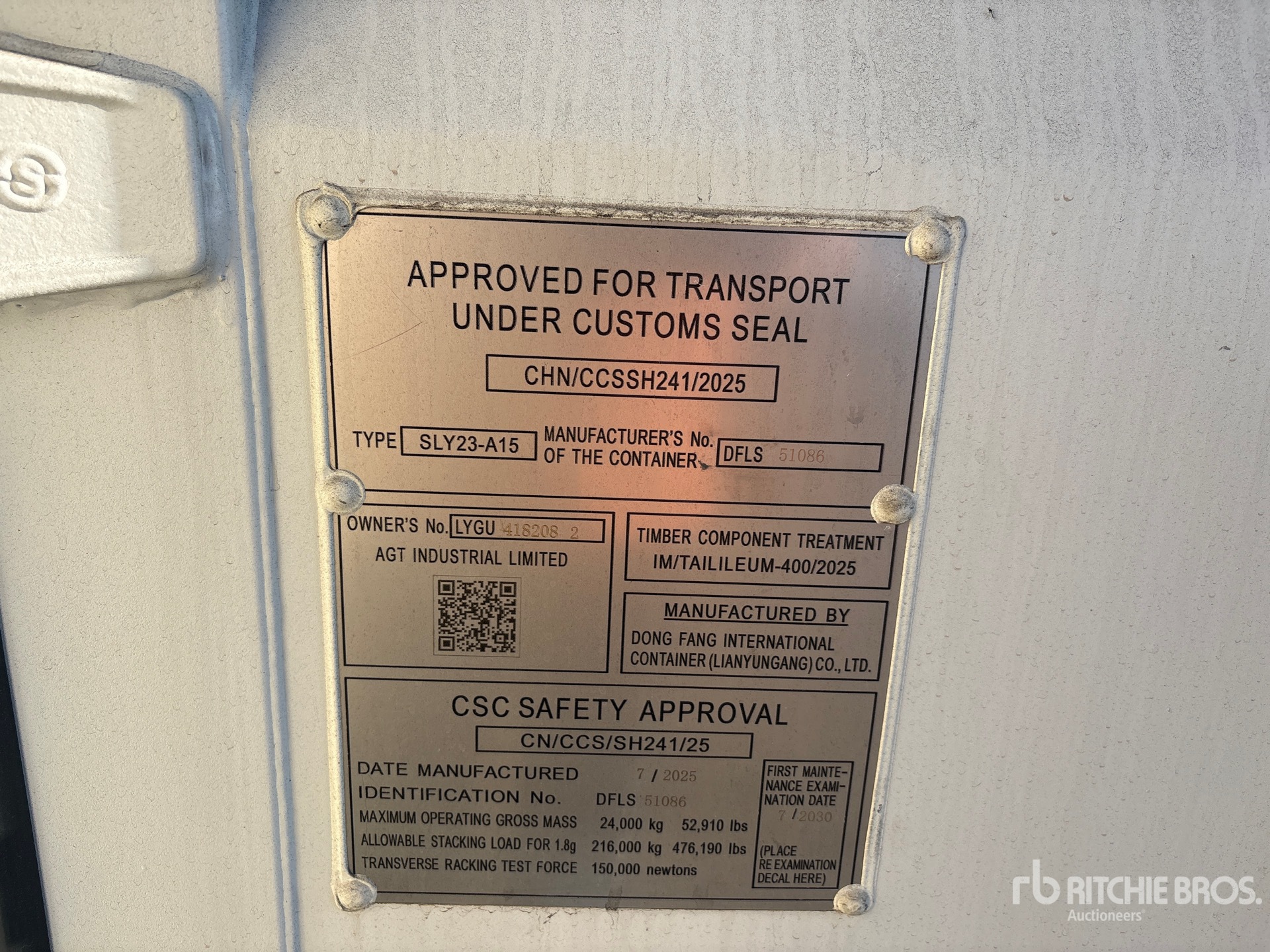 General Appearance with Serial Number / VIN