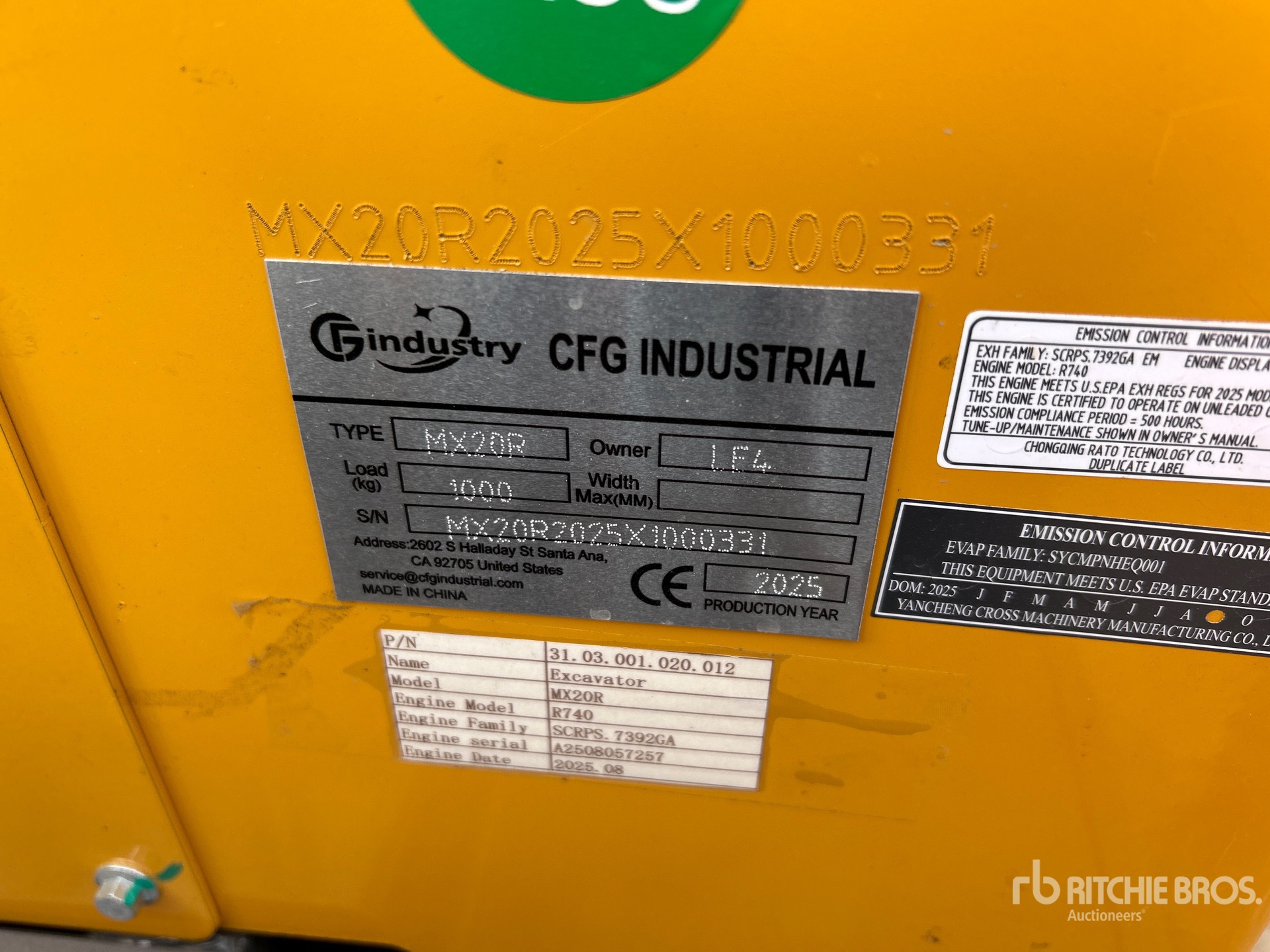 General Appearance with Serial Number / VIN