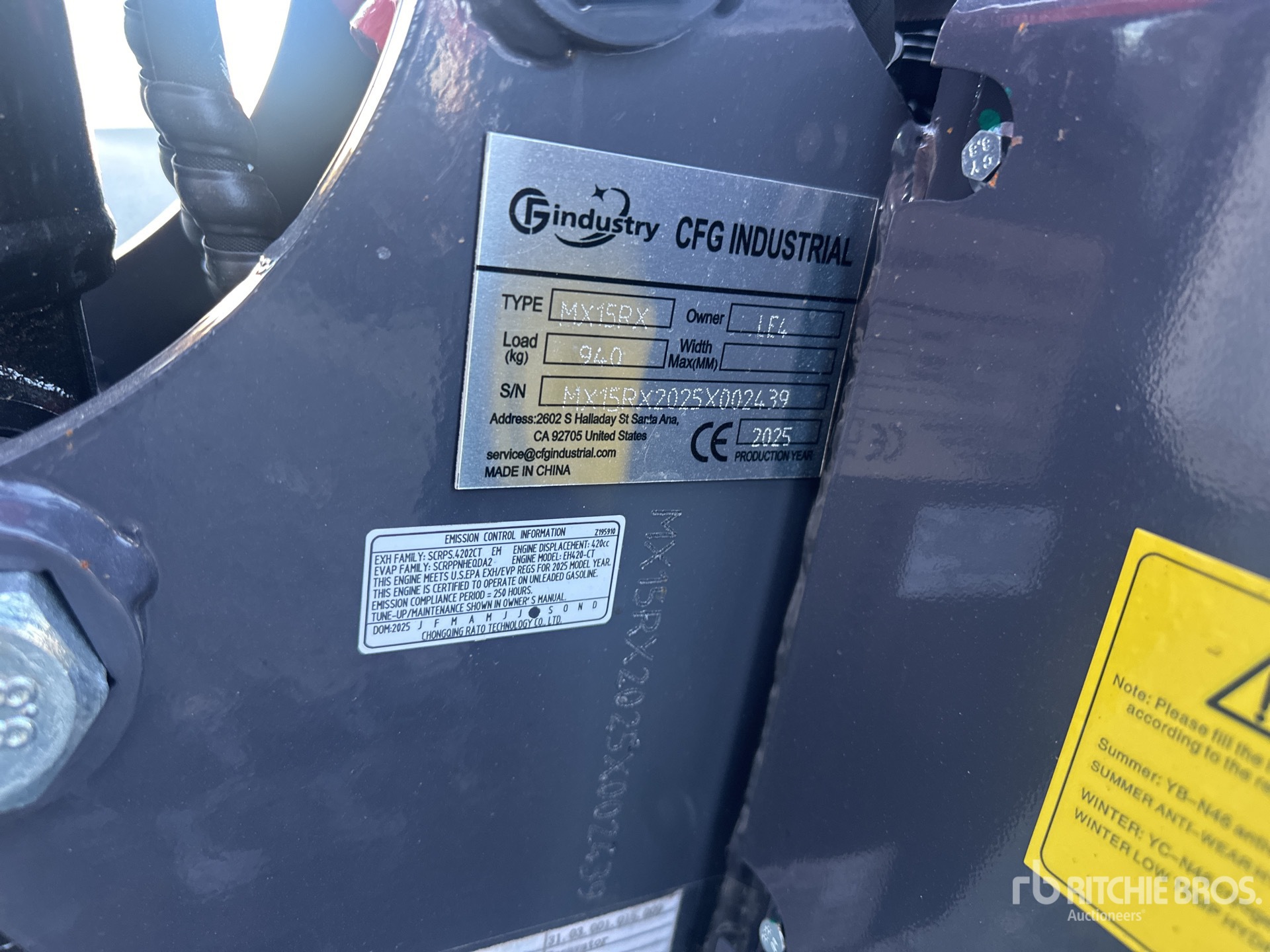 General Appearance with Serial Number / VIN