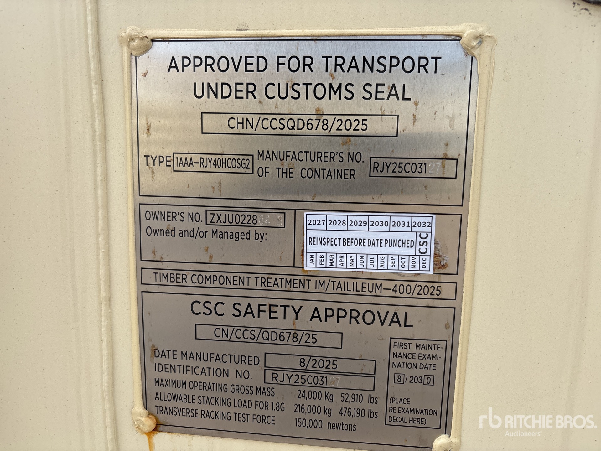 General Appearance with Serial Number / VIN