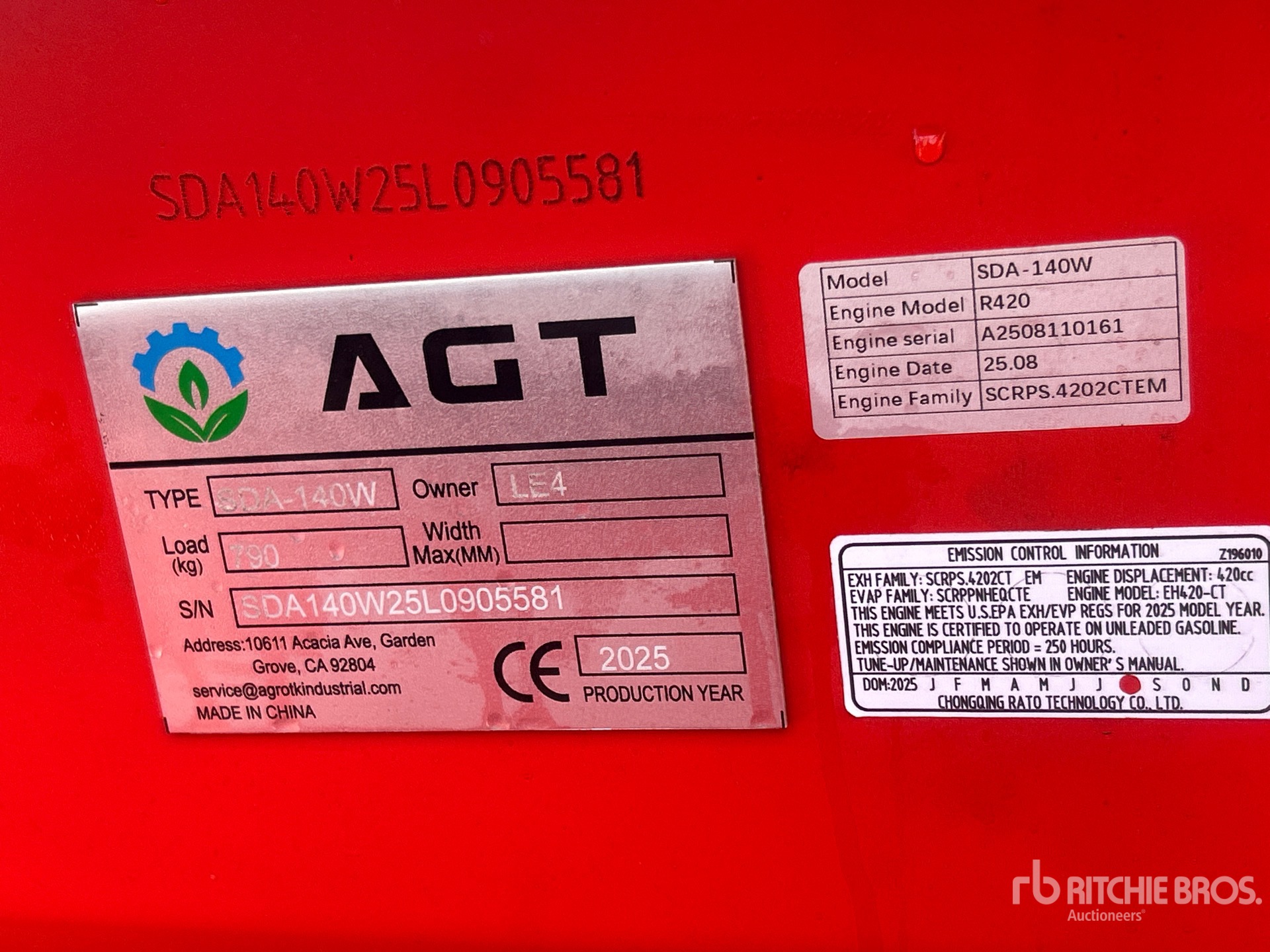 General Appearance with Serial Number / VIN