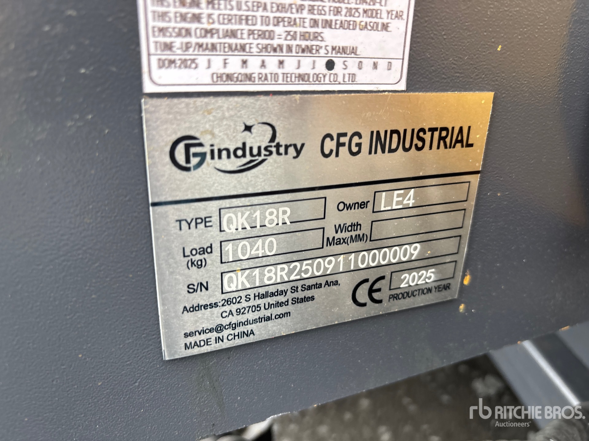 General Appearance with Serial Number / VIN