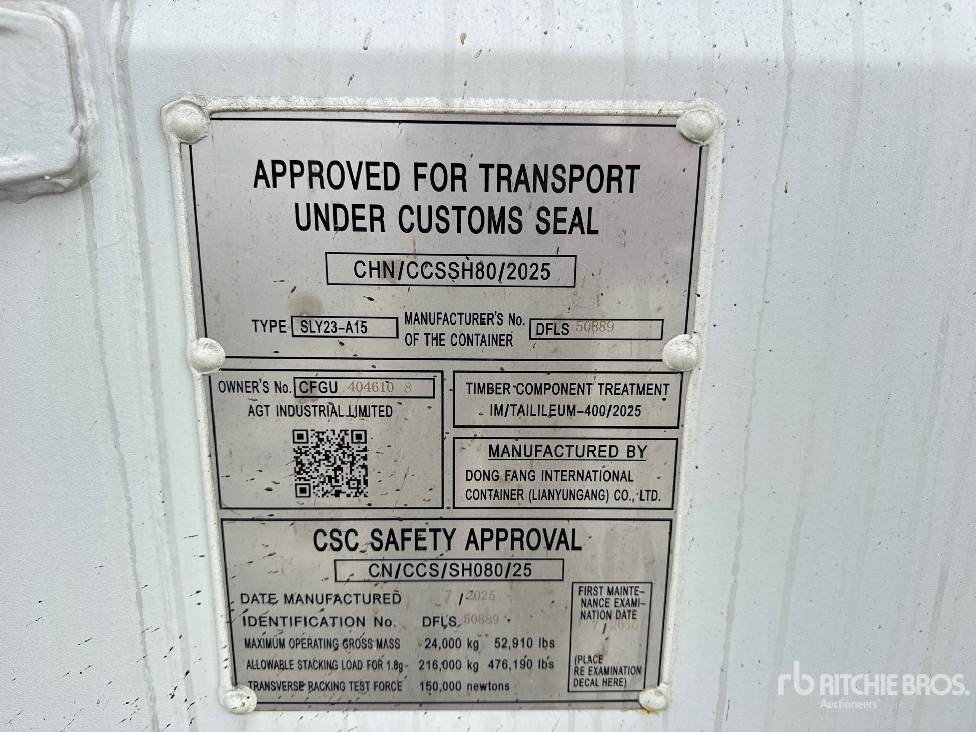 General Appearance with N.º de serie/VIN