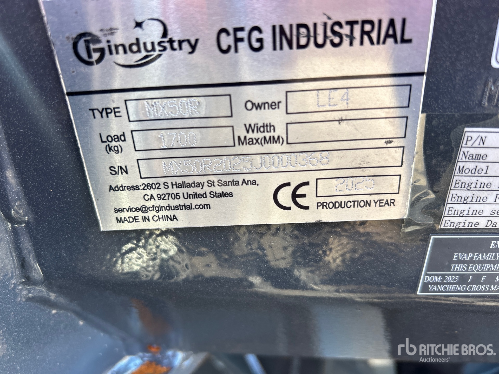 General Appearance with Serial Number / VIN