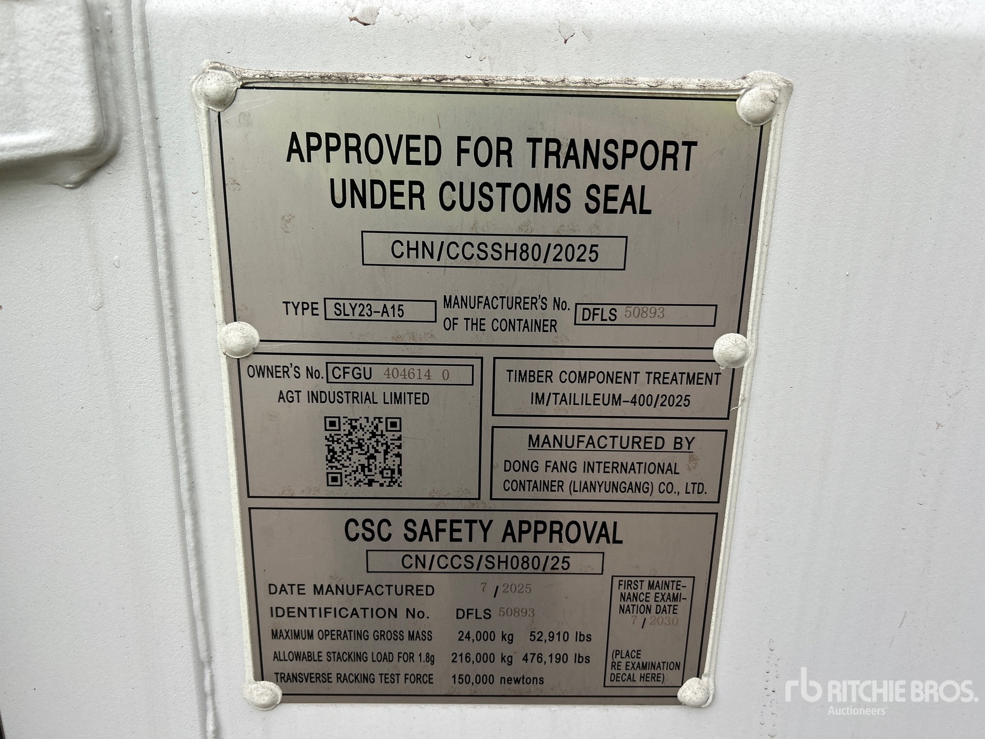 General Appearance with Serial Number / VIN