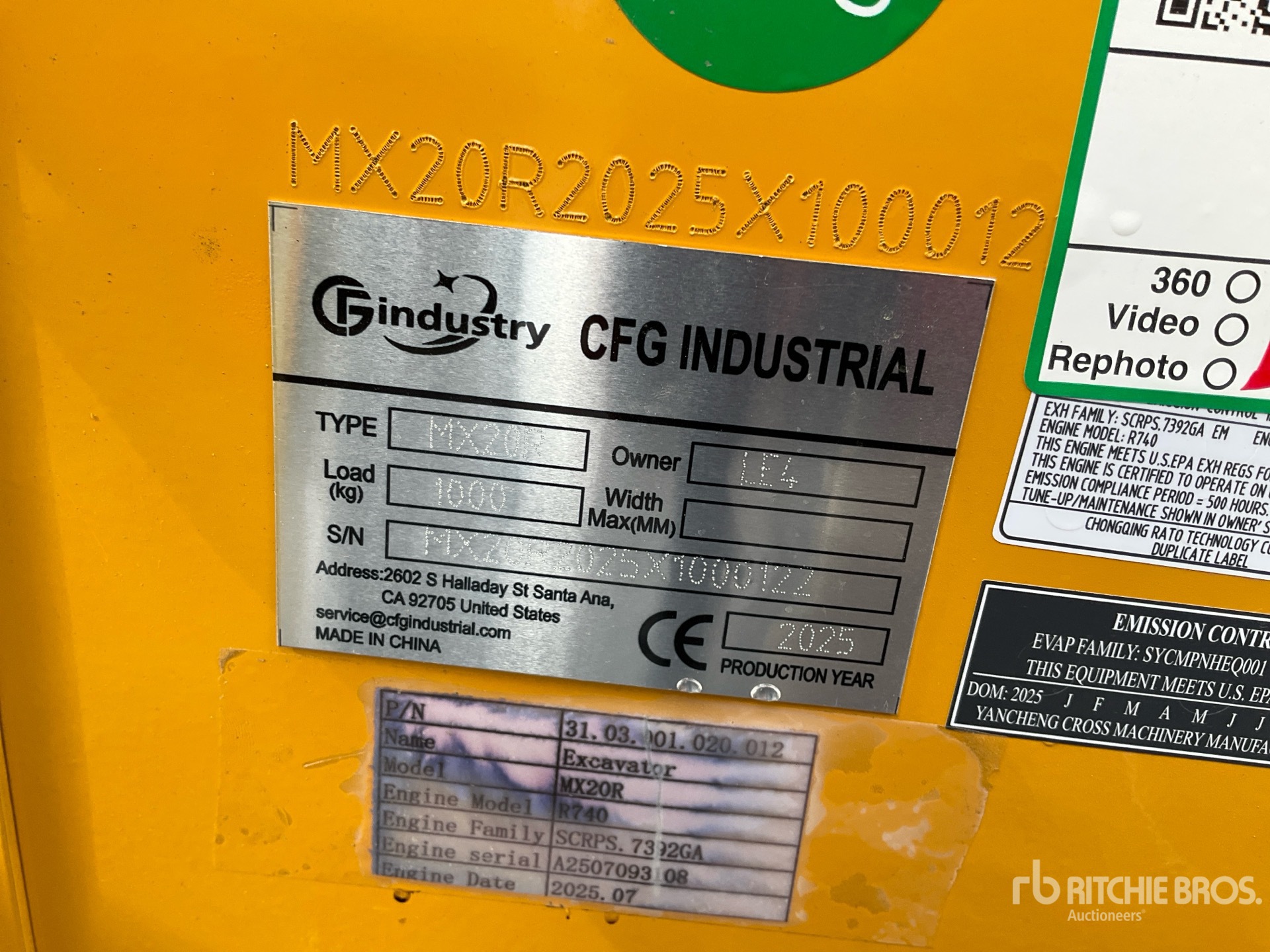 General Appearance with N.º de serie/VIN