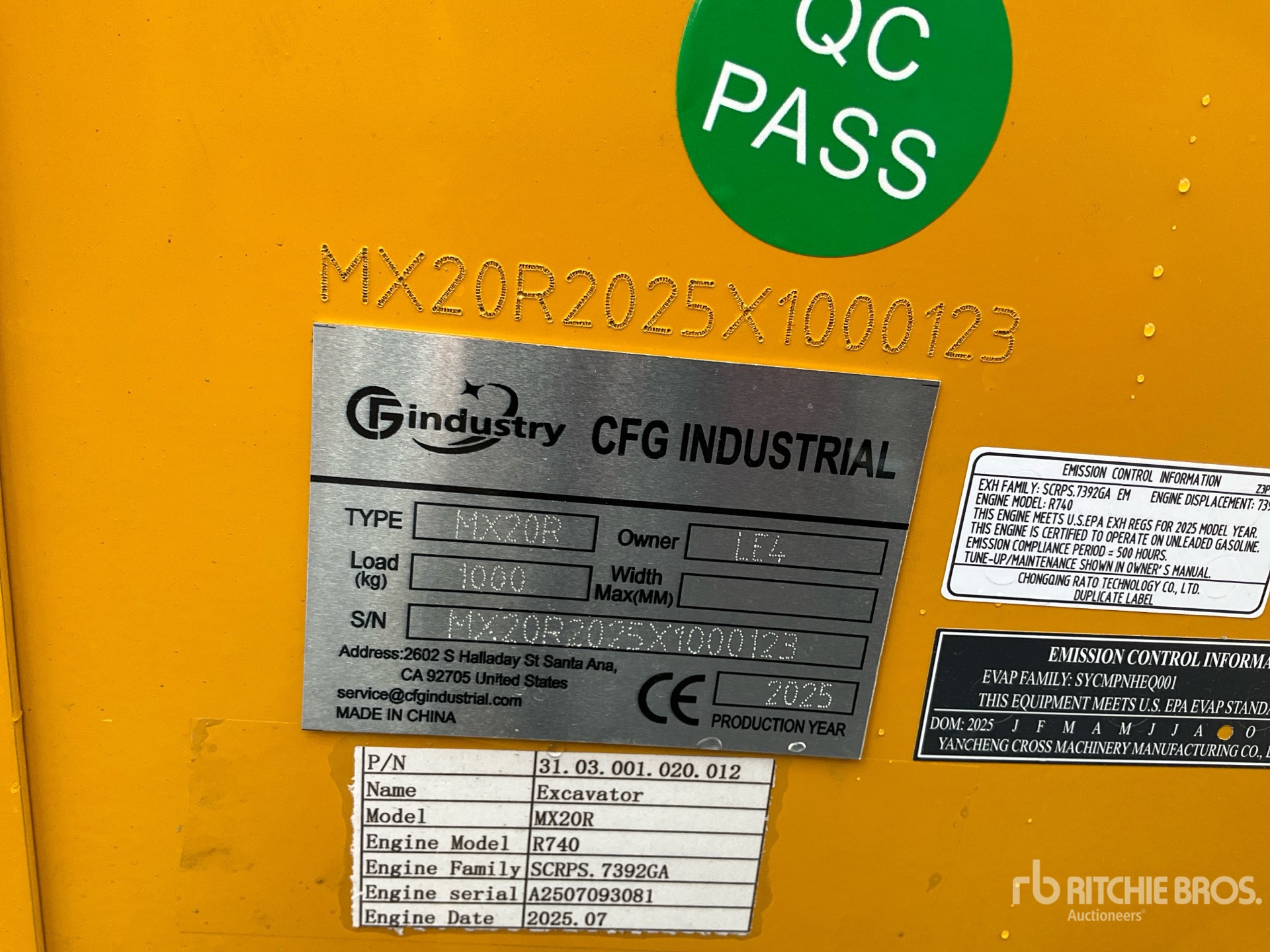 General Appearance with N.º de serie/VIN