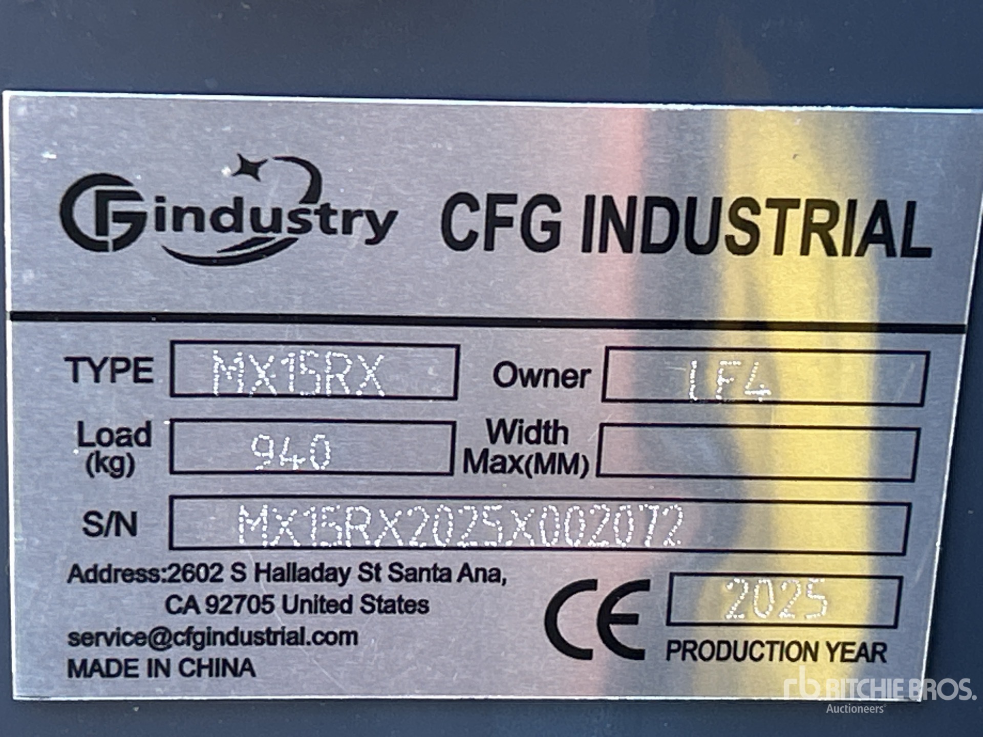 General Appearance with Serial Number / VIN