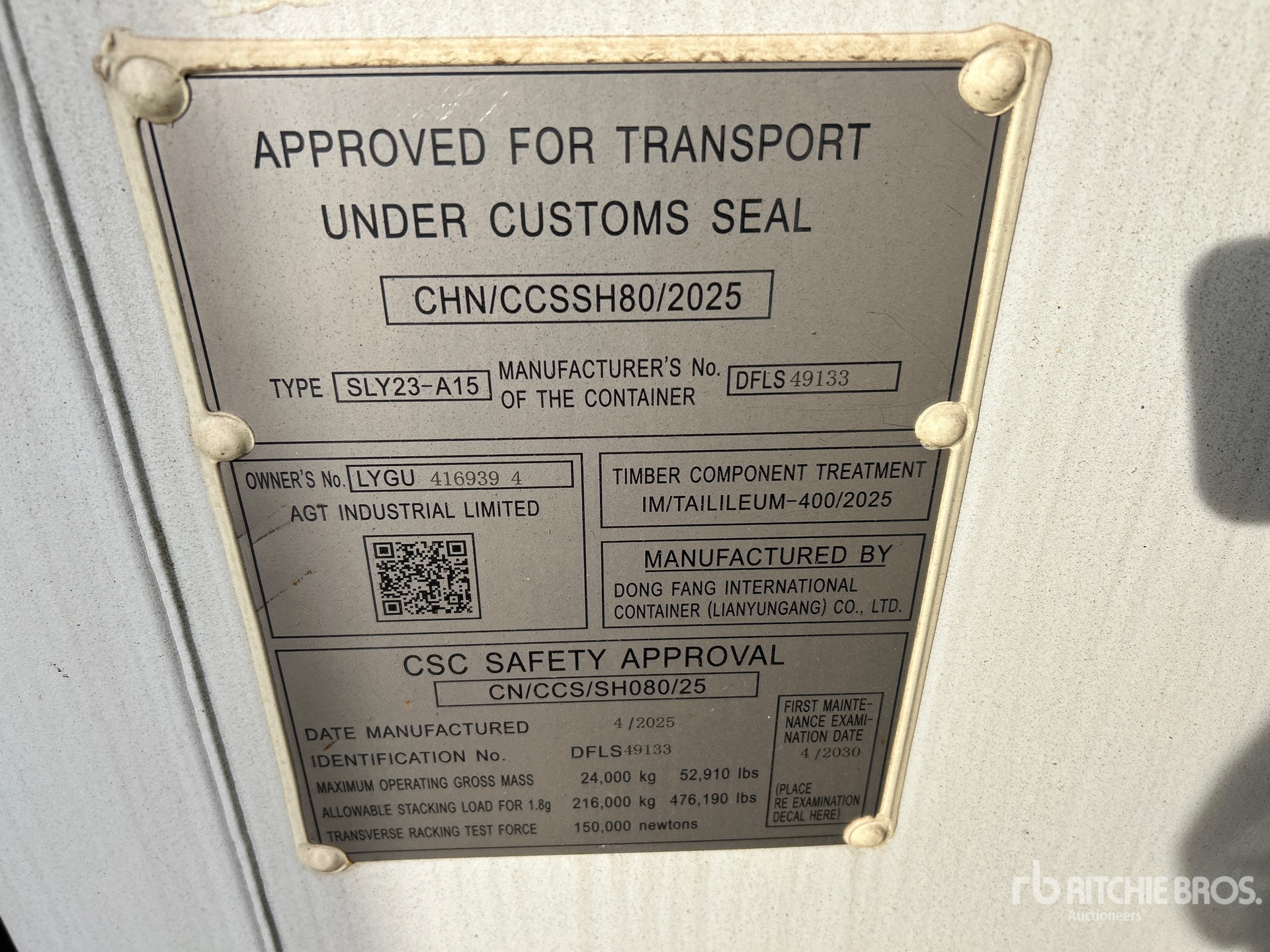 General Appearance with N.º de serie/VIN