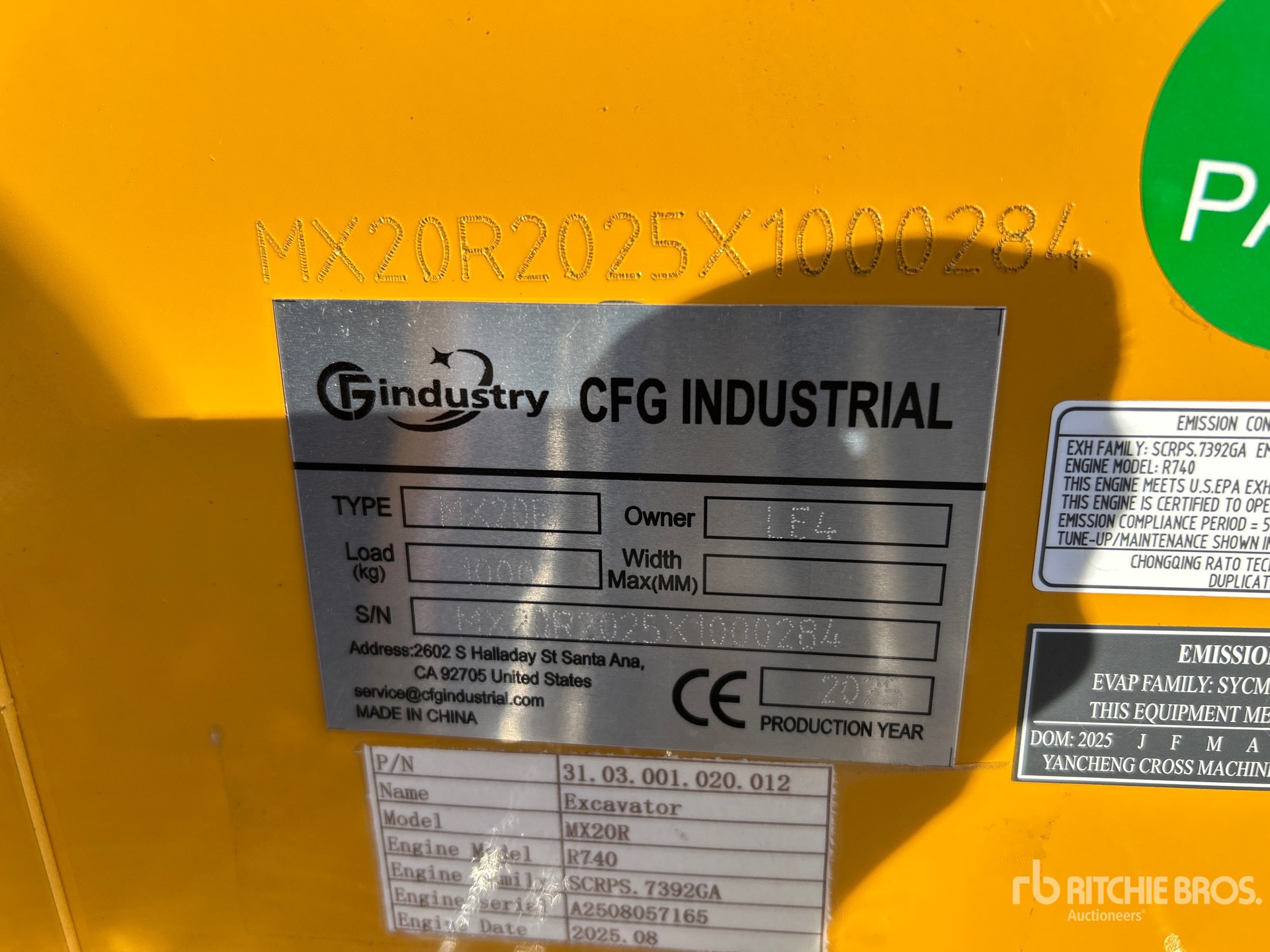 General Appearance with Serial Number / VIN