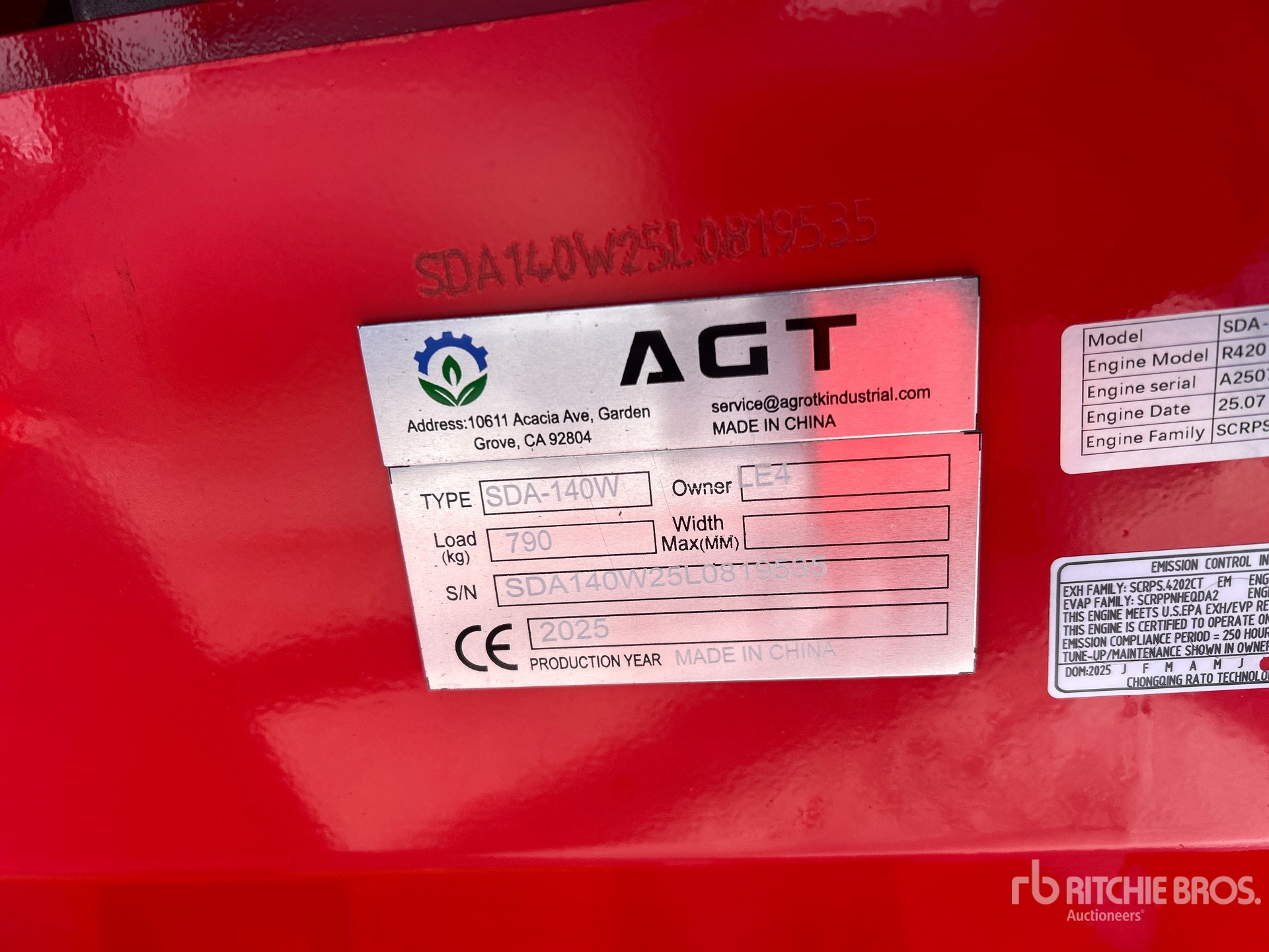 General Appearance with Serial Number / VIN