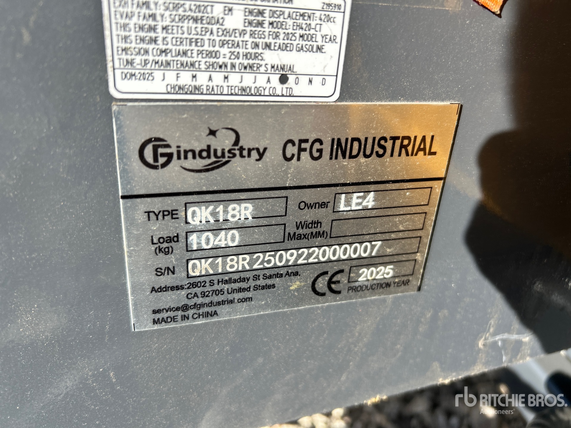 General Appearance with Serial Number / VIN