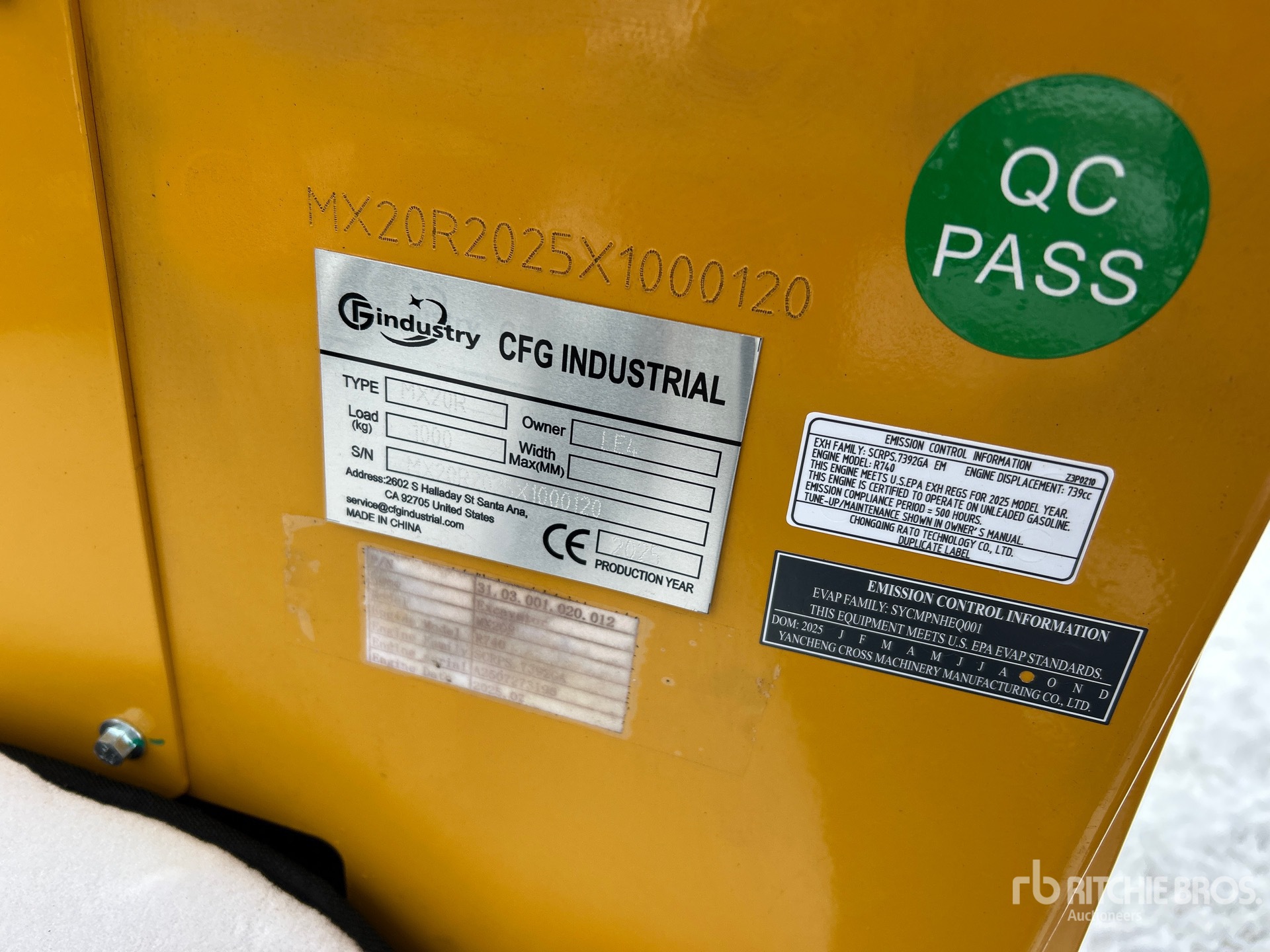 General Appearance with Serial Number / VIN