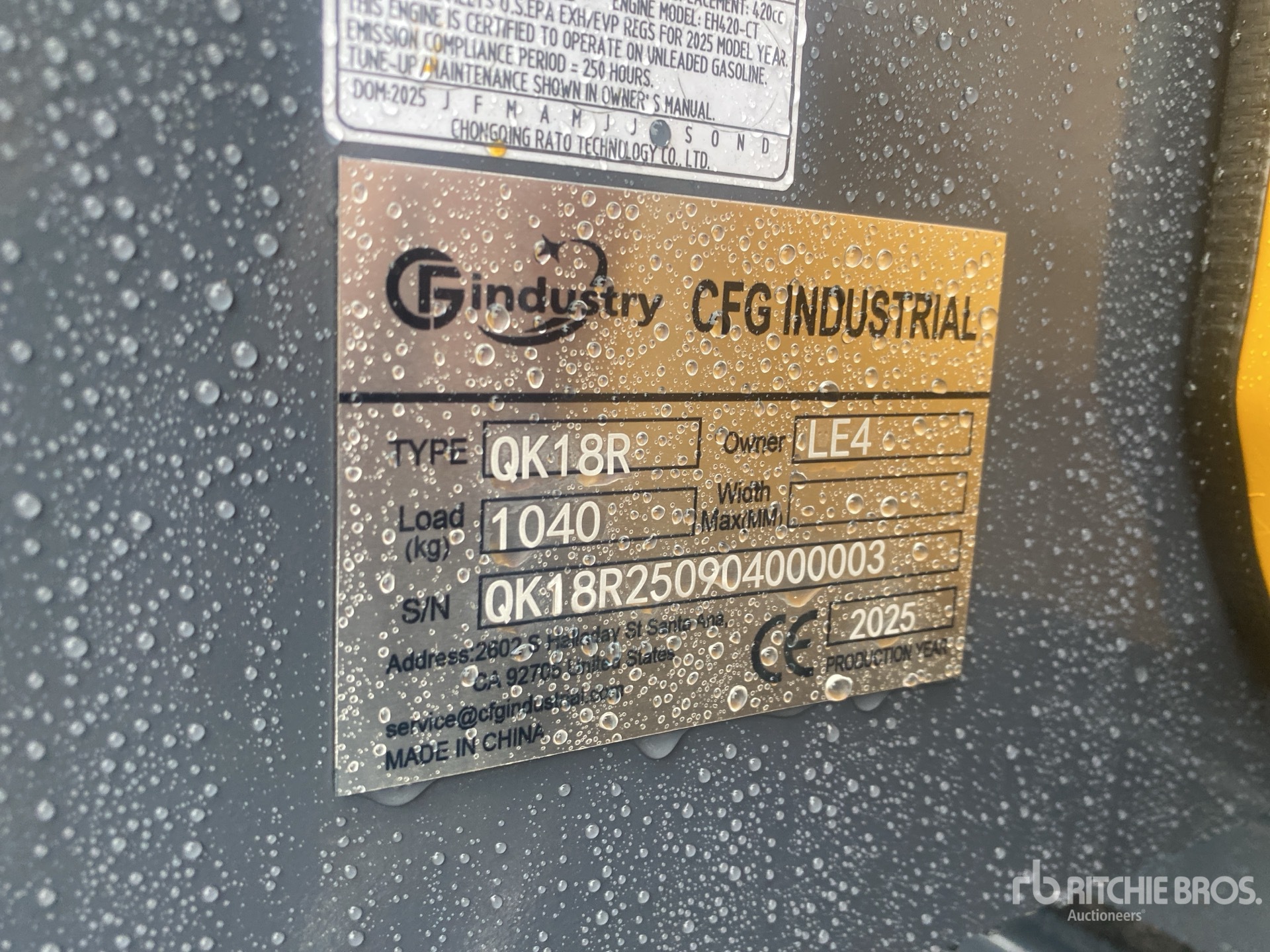 General Appearance with Serial Number / VIN