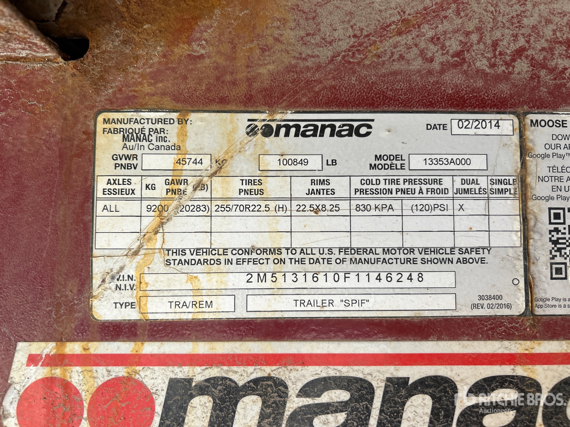 General Appearance with Serial Number / VIN