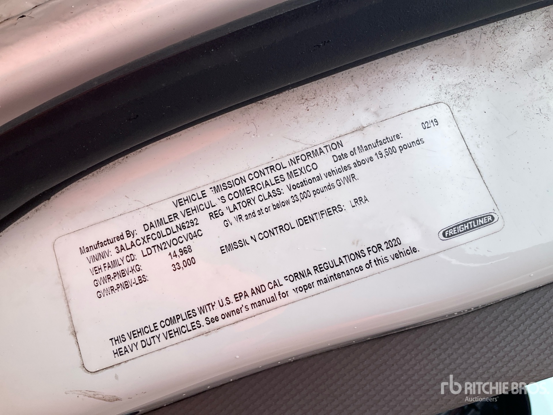 General Appearance with Serial Number / VIN