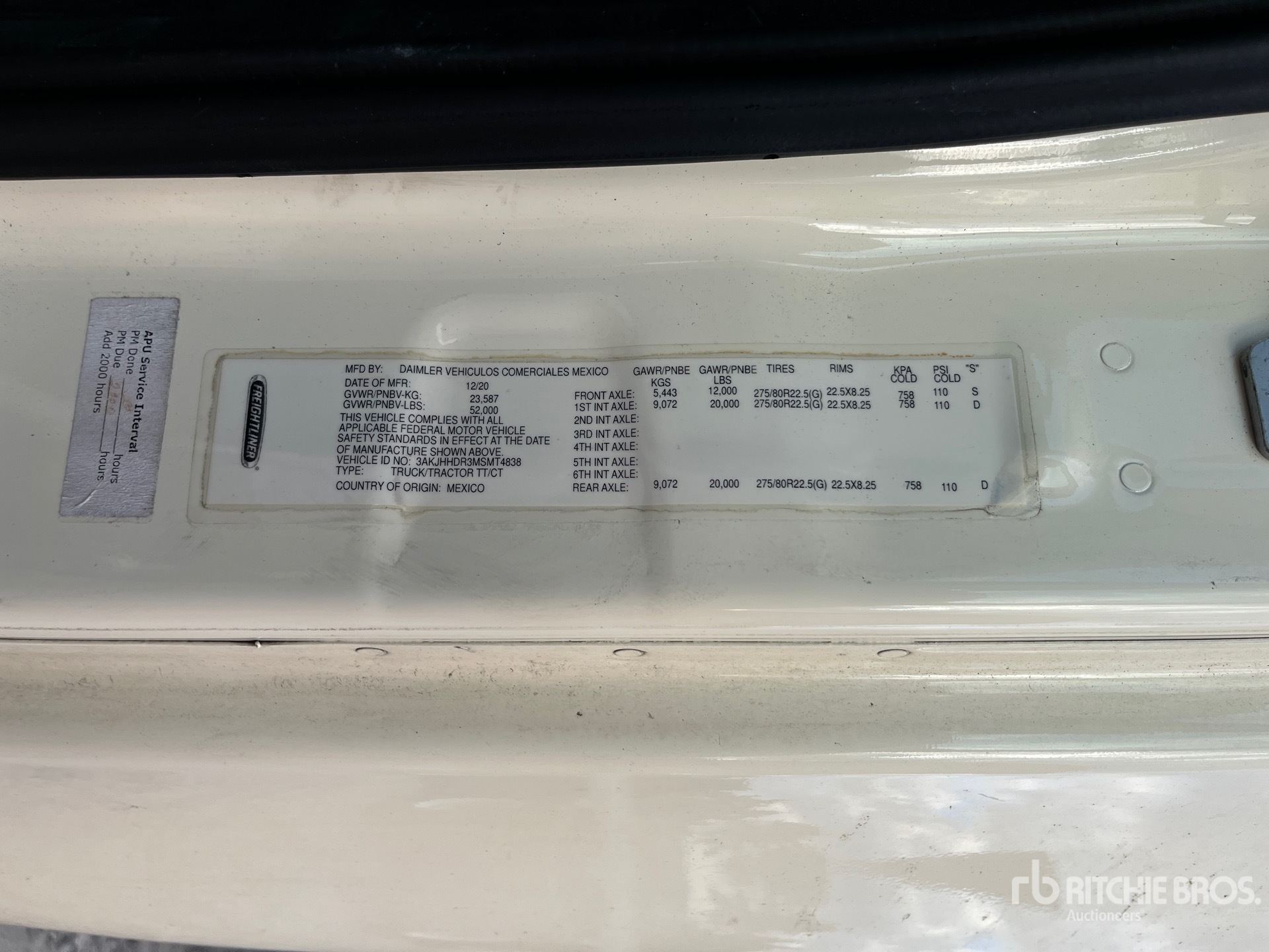 General Appearance with Serial Number / VIN