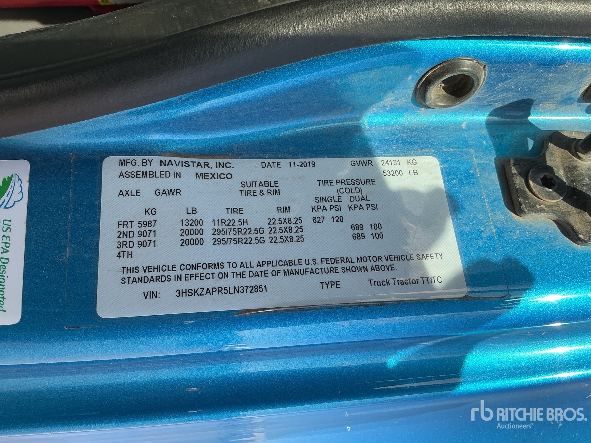 General Appearance with Numer seryjny/numer identyfikacyjny pojazdu