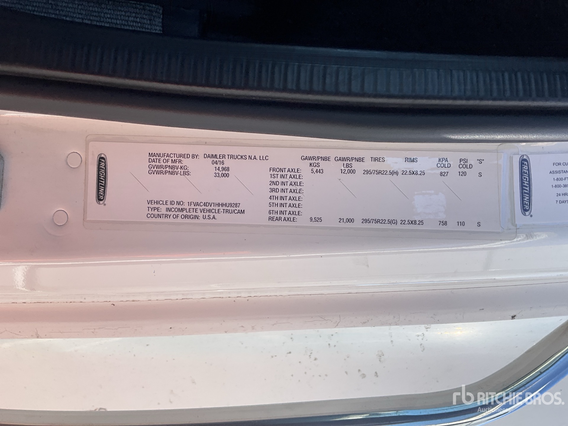 General Appearance with Serial Number / VIN