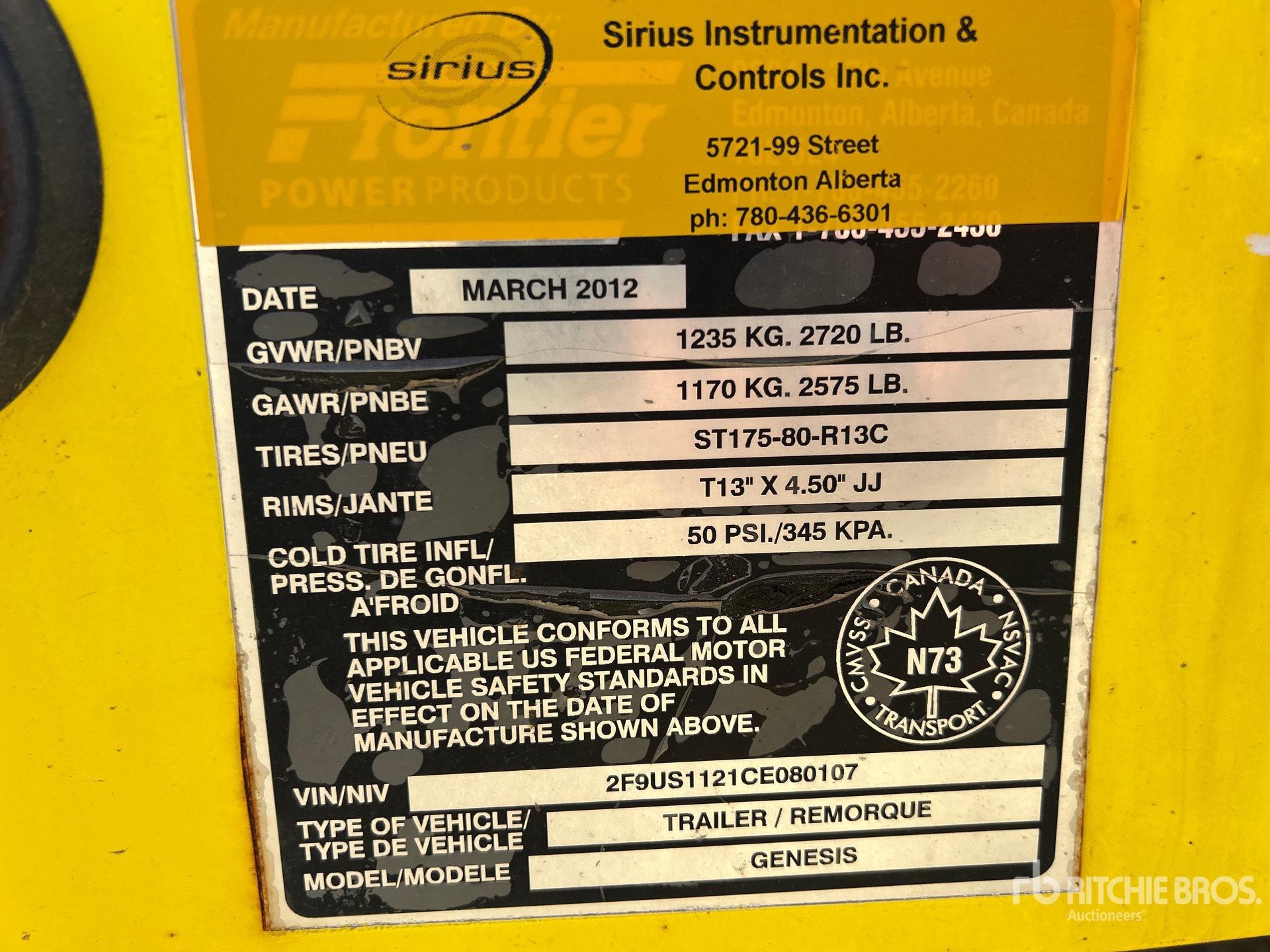 General Appearance with Serial Number / VIN