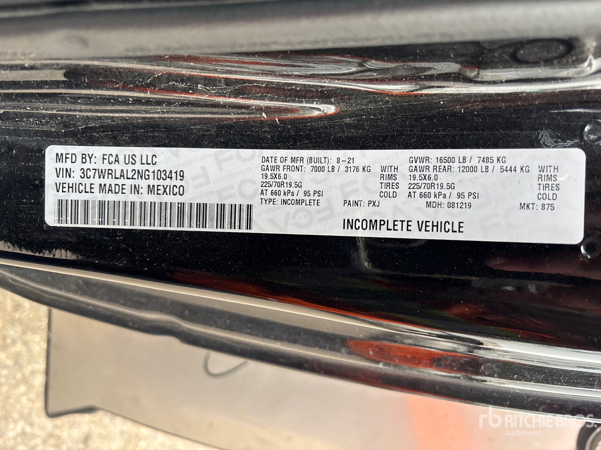 General Appearance with Serial Number / VIN
