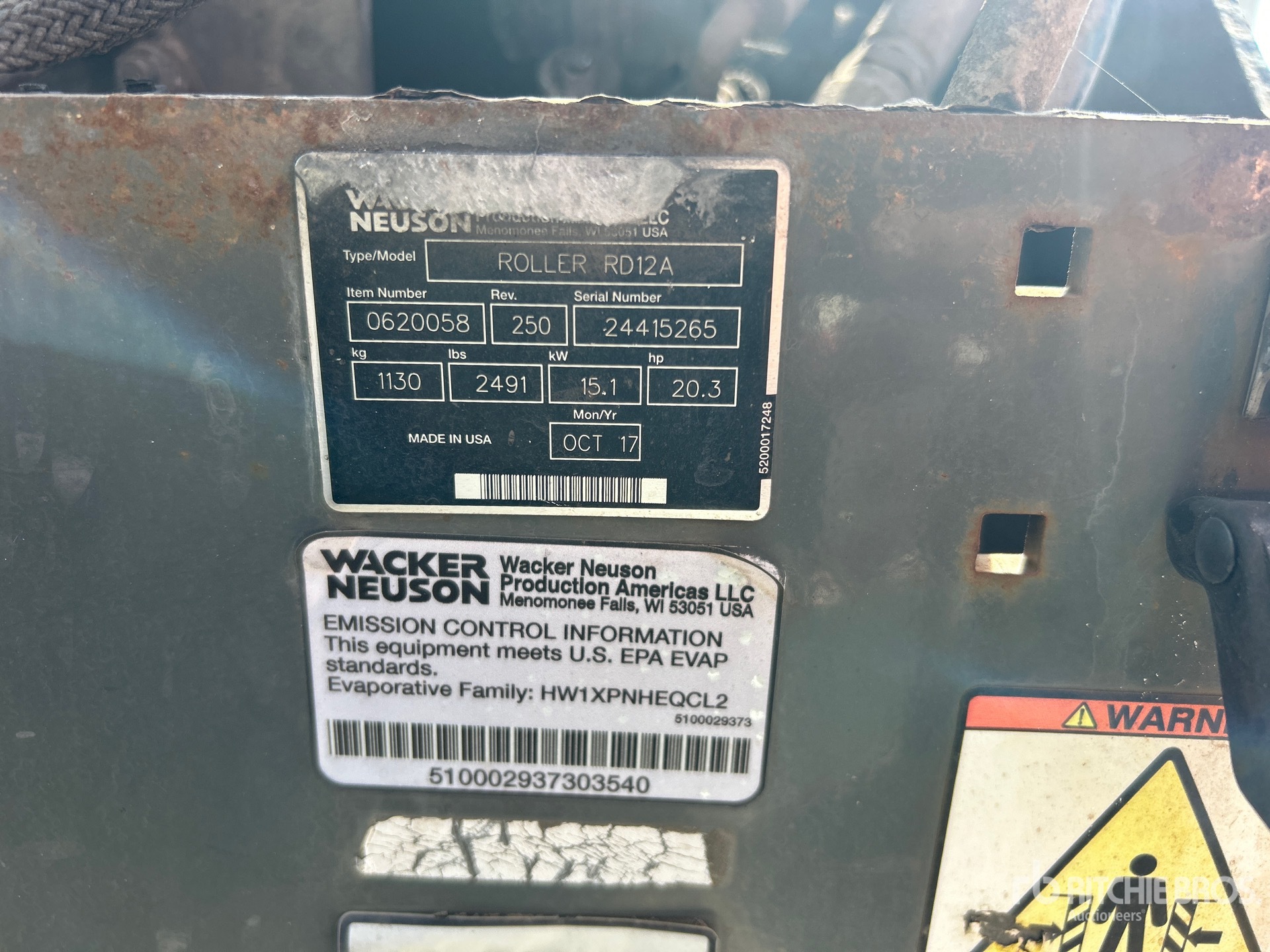 General Appearance with Serial Number / VIN