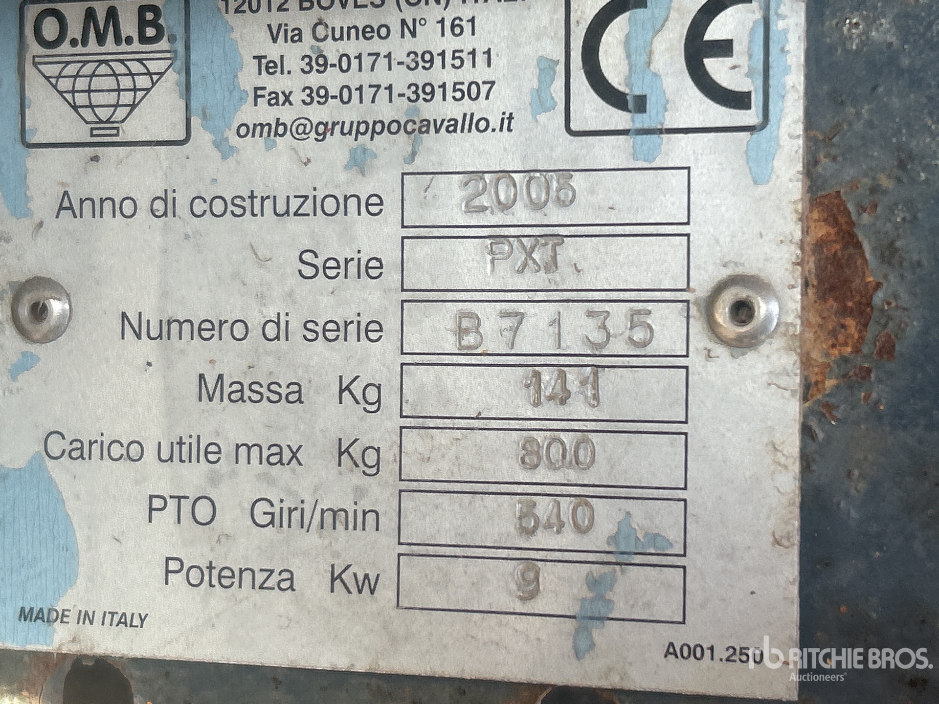 General Appearance with N.º de serie/VIN