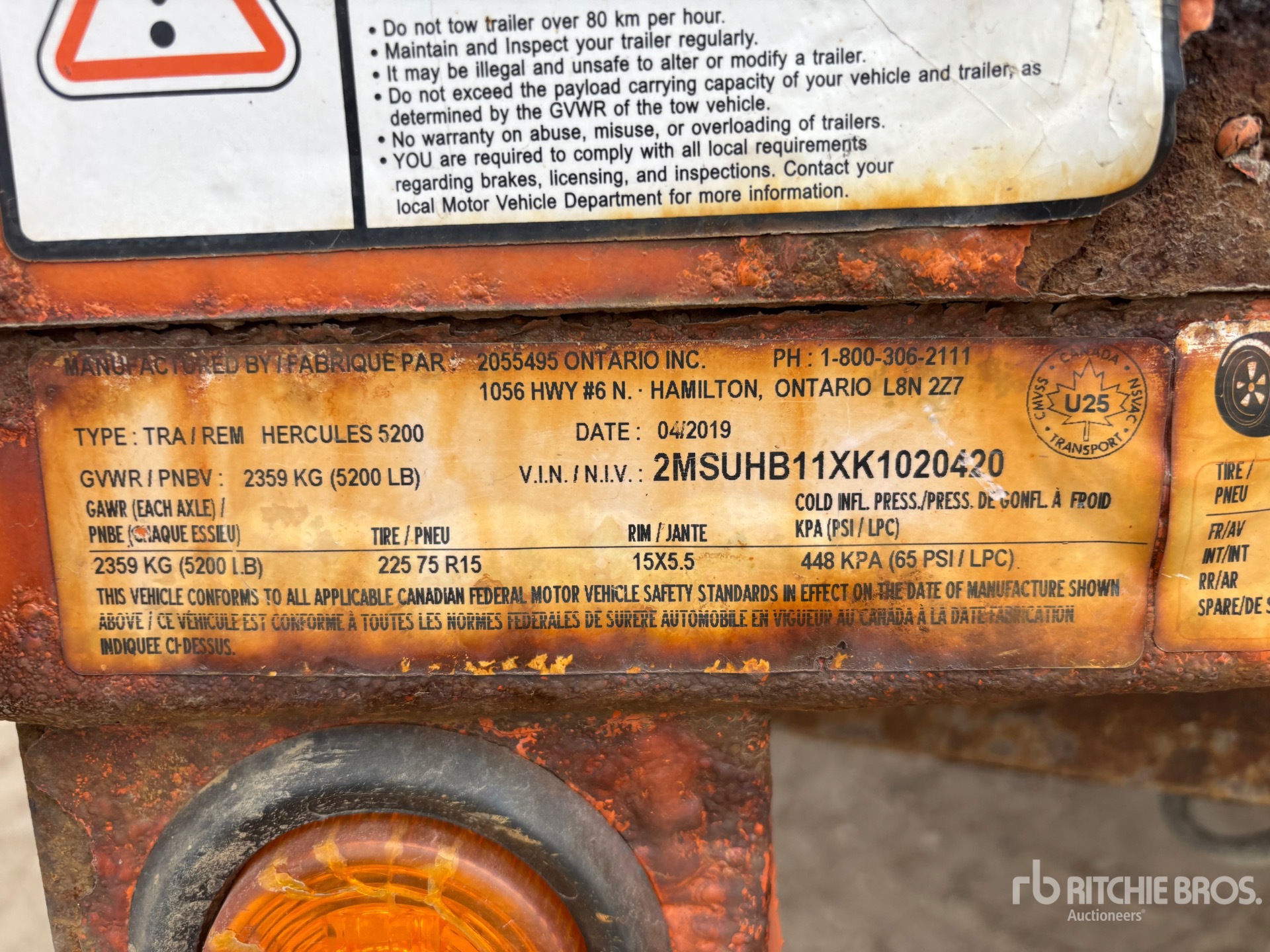 General Appearance with Serial Number / VIN