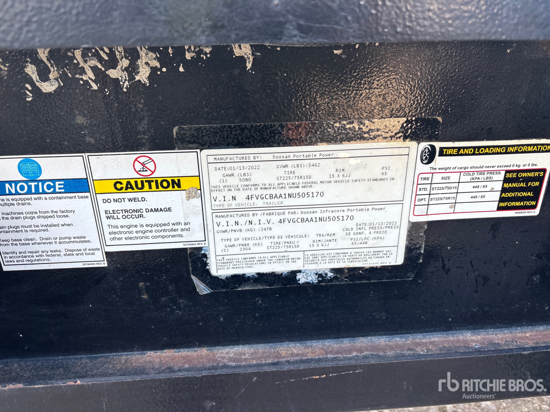 General Appearance with Serial Number / VIN